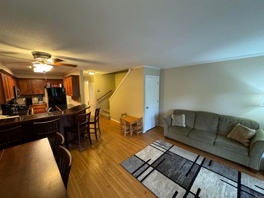 The best bargain in the Chelsea condos to come around in years.  If you are looking at condos in Fairfield Bay, come see this one last.  Absolutely the best deal in town by far.  Updates throughout including a reconfigured kitchen with custom cabinets and countertops, upgraded appliances, Washer/dryer combo, updated fixtures, crown molding, opened staircase, window treatments.  All of the hard work has been done, just bring your things and enjoy.