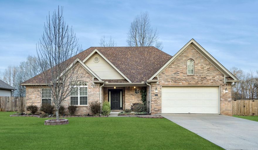 One level, move-in ready Cabot home. Spacious living area with a vaulted ceiling and gas fireplace opens to kitchen with eat-in area, pantry, island and new stainless steel appliances (2022). New LVP flooring installed throughout main living areas & guest bath, new carpet in bedrooms and interior was freshly painted in 2024. Other recent improvements include new roof (2022), HVAC (2021), water heater (2020) and more!  Low-maintenance exterior features a covered front porch, large back deck, above-ground pool along with dawn-to-dusk soffit lights added in 2023. Oversized laundry w/ sink. Two-car garage has additional storage space/backyard access.