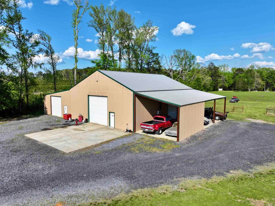 Unique property in Mount Ida featuring a 3 bed, 2 bath home with approximately 1,800 sq ft of living space and an impressive 3,600 sq ft heated shop. The home showcases granite countertops along with tongue-and-groove walls and ceilings, creating a warm, rustic feel throughout. The shop offers excellent versatility with both automatic and manual garage doors, dedicated office space, and a full bath—ideal for hobbies, storage, or business use. Enjoy scenic views and a relaxing setting just minutes from the Ouachita National Forest, Lake Ouachita, and North Fork Lake, offering endless outdoor recreation opportunities. Rural water is available at the road (not currently connected). Square footage is approximate and subject to verification.