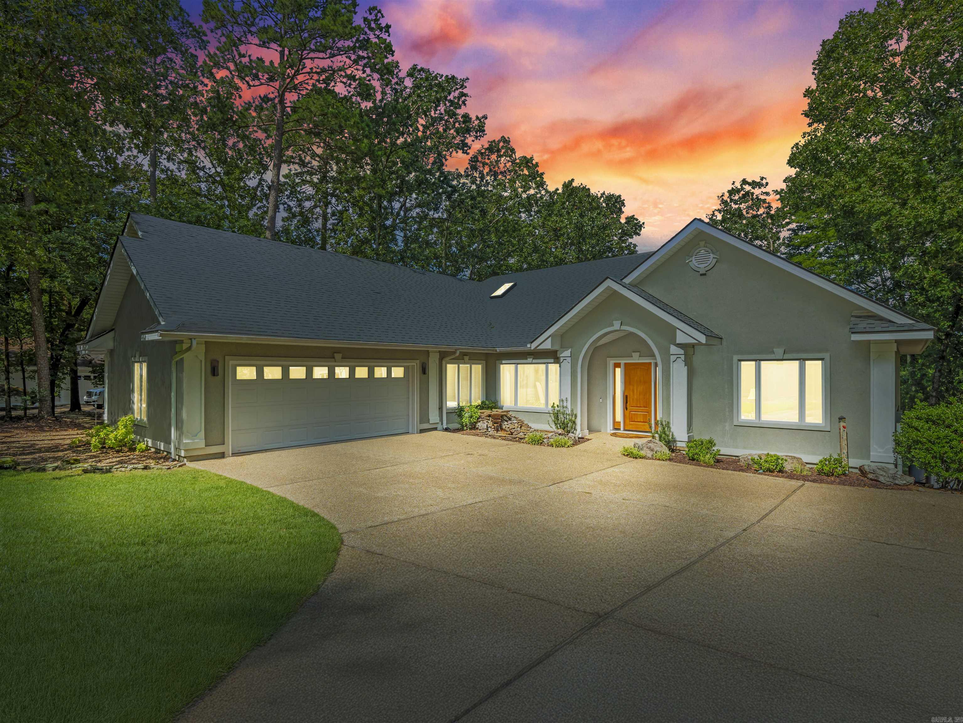 Exquisite One-Owner Gold Status home in the prestigious Diamante Private Country Club community! This elegant 4BR/3.5BA home offers approx. 3,400 sq ft of refined living space with cathedral ceilings, a gas fireplace, and expansive windows framing breathtaking water views and the #14 signature hole tee box and fairway. The gourmet kitchen features granite countertops, gas cooktop, wine cooler, ice maker, walk-in pantry, wet bar, and new oven & microwave. Entertain in the formal dining room, sunroom, or on the spacious composite deck. The luxurious primary suite includes dual vanities, a walk-in shower, and his-and-her closets. Upstairs offers a guest suite with full bath, office with ample storage. Additional highlights include: security system, three HVAC units (avg. $252/mo electric), two water heaters, and new roof. Oversized 2-car garage with golf cart /workshop underneath home. Located in one of Hot Springs Villageās premier gated communitiesāschedule your private tour today!*Agents see remarks* See attached video*
