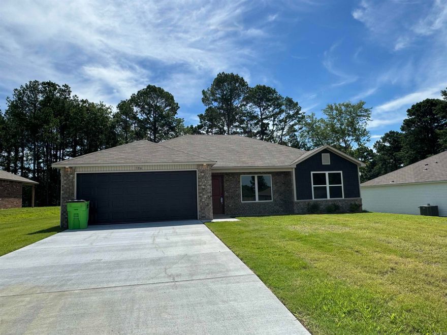 The Clark plan is a 3-bedroom plan that might be for you! The front of this "C" elevation has beautiful cedar-shake look vinyl accents. A front porch welcomes you into an open-concept Living Room and Kitchen. The Master Bedroom is set to the rear of the home for more privacy, and is just steps from the Laundry Room for maximum convenience.   Thoughtful upgrades included in this home: plumbing faucet upgrade 2, 8" deep Kitchen sink, door bell, added cable jack, HVAC rigid duct upgrade, staggered Kitchen cabinets, 16" laminate bar top in Kitchen, Luxury Vinyl Plank flooring in wet areas and Living Room and adjacent hallways, Cheyenne style doors, baseboards level 2, LED disk lights in Kitchen, full sod, stainless steel appliance package.    *** AGENTS, PLEASE SEE SHOWING REMARKS OR AGENT REMARKS. ***  THIS HOME IS SCHEDULED FOR COMPLETION IN MID MAY.