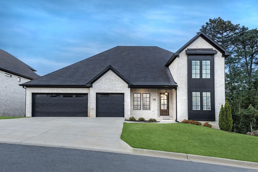 Welcome to this exceptional home in one of West Little Rock's most sought-after neighborhoods. Situated on a quiet cul-de-sac & backing to beautiful greenspace, this immaculately maintained property feels almost like new—offering a rare blend of privacy, luxury, & comfort. From the gracious foyer, you'll find a private office, a main-level guest bedroom, & the impressive primary suite—all conveniently located on the first floor. The expansive Great Room features a coffered ceiling, built-ins, & a gas log fireplace, while a wall of windows fills the space with natural light and offers serene views of the lush, green backdrop. The gorgeous kitchen is the heart of the home, centrally located between formal and informal dining areas, & equipped with a center island, gas range, wall ovens, & a walk-in pantry. The primary retreat stuns with a paneled entry, spa-inspired bath, & a huge closet that connects directly to the laundry room. A half bath completes the main level. Upstairs, you'll find two generously sized bedrooms, each with its own en-suite bath, plus a versatile flex space perfect for a bonus room, play area, or upstairs living room. It's a must see! Schedule your tour today!