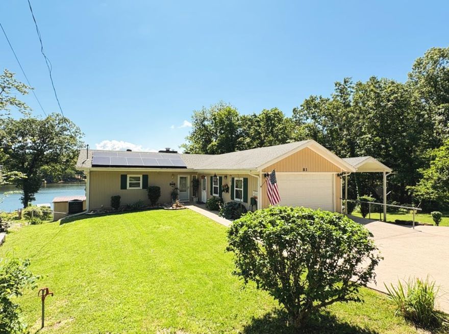 Live the ultimate lake life in this stunning 3-bed, 2-bath lakefront home on beautiful Lake Navajo! Set on a spacious 0.5-acre lot, this 2,160 sq ft home offers an open-concept with vaulted ceilings, kitchen with pantry, two cozy fireplaces, and a large family room perfect for gathering. Enjoy breathtaking lake views from the temperature-controlled greenhouse or relax by the fire pit and stargaze upon the reflecting waters. The fenced backyard, oversized 2-car garage, and extra-large concrete patio provide ample space for your RV, boat, or camper. Bonus features include a dock, extra storage building, and solar panels to eliminate power bills. With abundant storage, lake access, and room to entertain, this property is perfect for peaceful living, weekend getaways, or year-round fun. Don’t miss your chance to enjoy the best of lake life right from your own backyard!