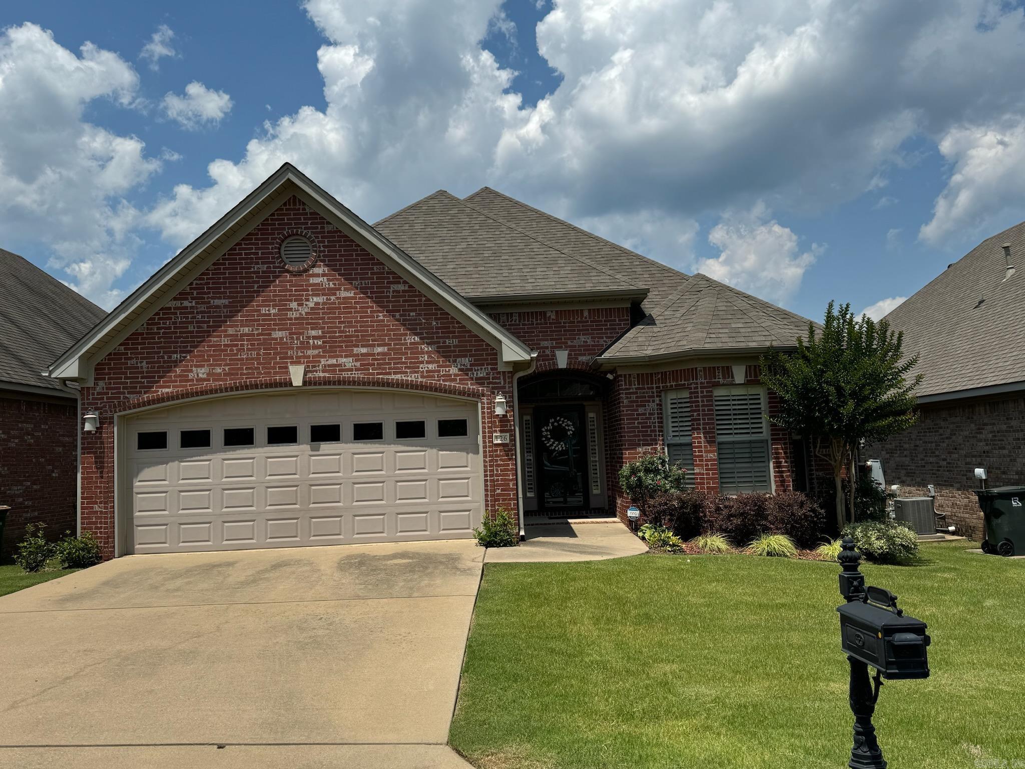 Sought after neighborhood.  All brick, level lot, one story, Beautiful yard and covered back patio. Open living, hardwoods in entry dining and great room. Granite counter tops, breakfast bar, stainless appliances, gas cooktop, under cabinet lights, microwave 2023, disposal 2022, HVAC compressor 2023, plantation shutters in dining, wood blinds on all other windows. Primary bdrm drapes do not convey, tray ceiling in primary bdrm, granite baths, very generous walk-in closet + built in drawers and shelves in primary bath. Special tax included in real estate taxes + association fees (association fees includes sprinklers maintenance, entrance maintenance, and lawn care for owners)(RE taxes - $2496.10, Improvement Taxes - $815.00, Multi Purp Tax - $637 = $3948.10 Dining Rm chandelier does not convey, but will be replaced, surround sound in great room, security system (no security contract at this time) floored attic, built in storage shelves in garage. Beautiful maintained home. Move in ready. No Sign in the yard!  Appointment only showings 2 hour notice, please.