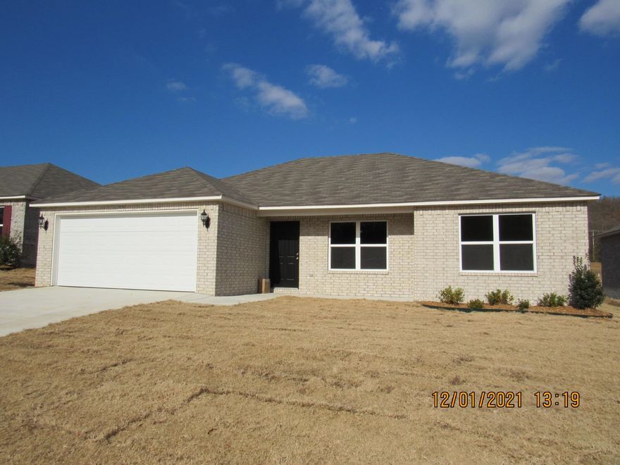 Brand new construction!!! Spacious split bedroom plan with upgraded laminate throughout the main areas and carpet in the bedrooms, upgraded stainless appliances, separate pantry, open floor plan, all electric, 2 car garage. Owner is installed a refrigerator, 2 inch faux wood blinds, and ceiling fans.