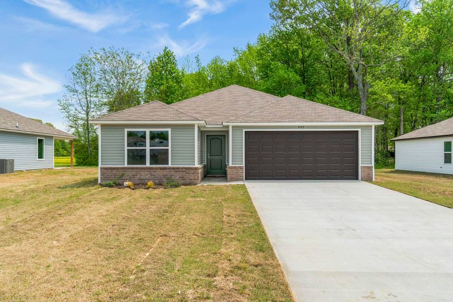 The dreamy Taylor plan! It's all about charm and practicality, from the inviting covered front entry to the well-designed front yard landscaping. The split floor plan with 3 bedrooms and 2 bathrooms offers both privacy and functionality, especially with the spacious master suite featuring his and her closets—perfect for organizing your wardrobe effortlessly. The kitchen is the heart of the home, boasting energy-efficient appliances that not only make cooking a breeze but also contribute to sustainability. The spacious laundry room conveniently located near the garage adds to the practicality of daily chores. The Taylor plan is designed with both aesthetics and everyday living in mind, making it a delightful option for anyone looking for a comfortable and stylish home.   **SEE SHOWING REMARKS & AGENT REMARKS FOR IMPORTANT INFORMATION**