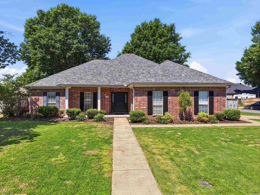 Situated on a level corner lot in a cul-de-sac, this beautifully maintained 4-bedroom, 3-bath home is located in an established West Conway neighborhood. Offering approximately 1,781 square feet, the home features a functional layout designed for comfortable everyday living.  The kitchen has been refreshed with updated, painted cabinetry, creating a bright and modern feel. A desirable split bedroom plan provides added privacy, with a guest suite and full bath on the opposite side of the home from the primary bedroom—ideal for guests, multigenerational living, or a home office.  Enjoy the generously sized backyard complete with a large concrete patio, double-wide fence gate, and a brick storage building with an overhead garage door—perfect for storage, hobbies, or equipment.  Schedule your showing today!