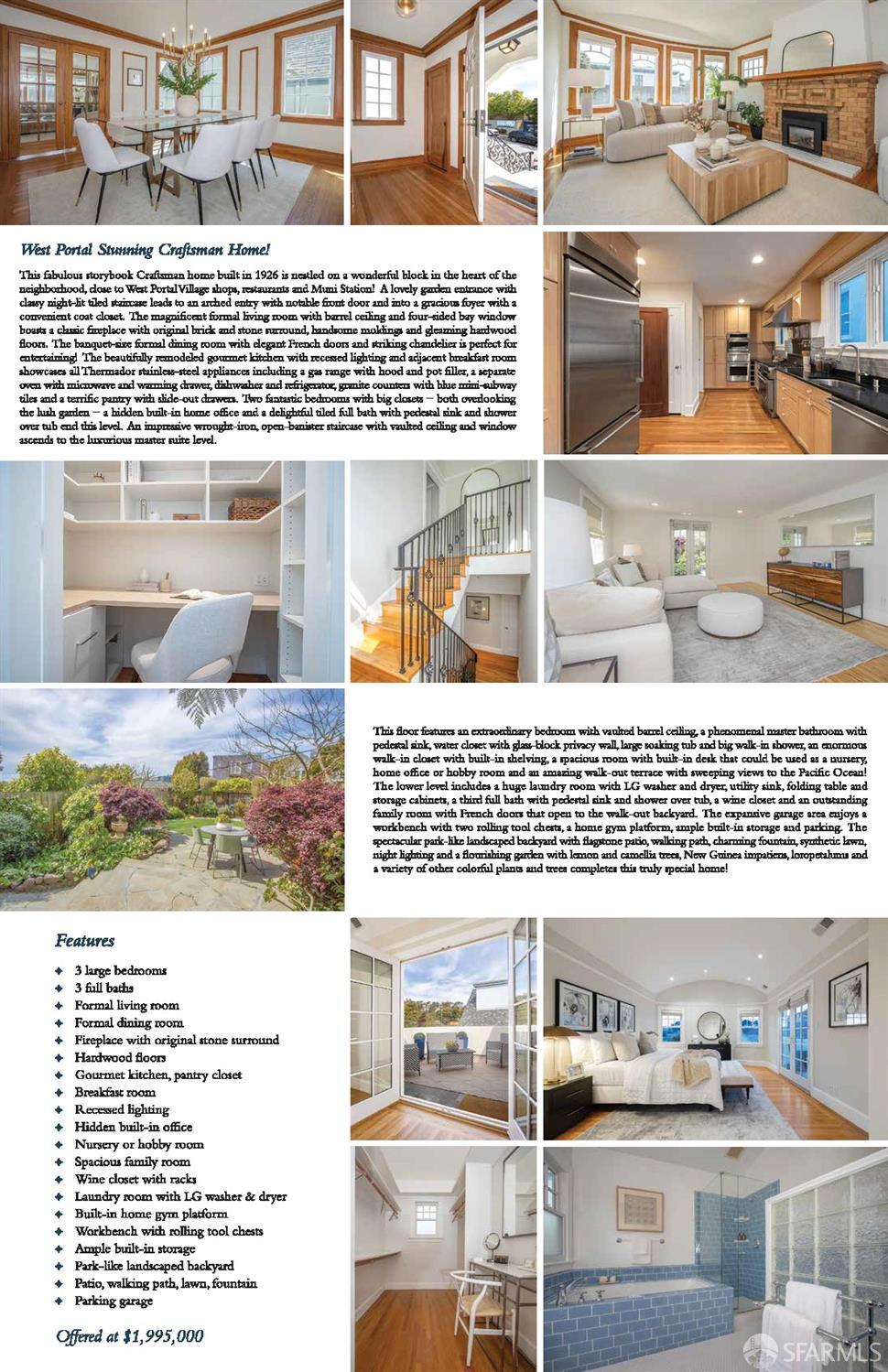 San Francisco, California 94127, United States, 3 Bedrooms Bedrooms, ,3 BathroomsBathrooms,Residential,Pending,87661