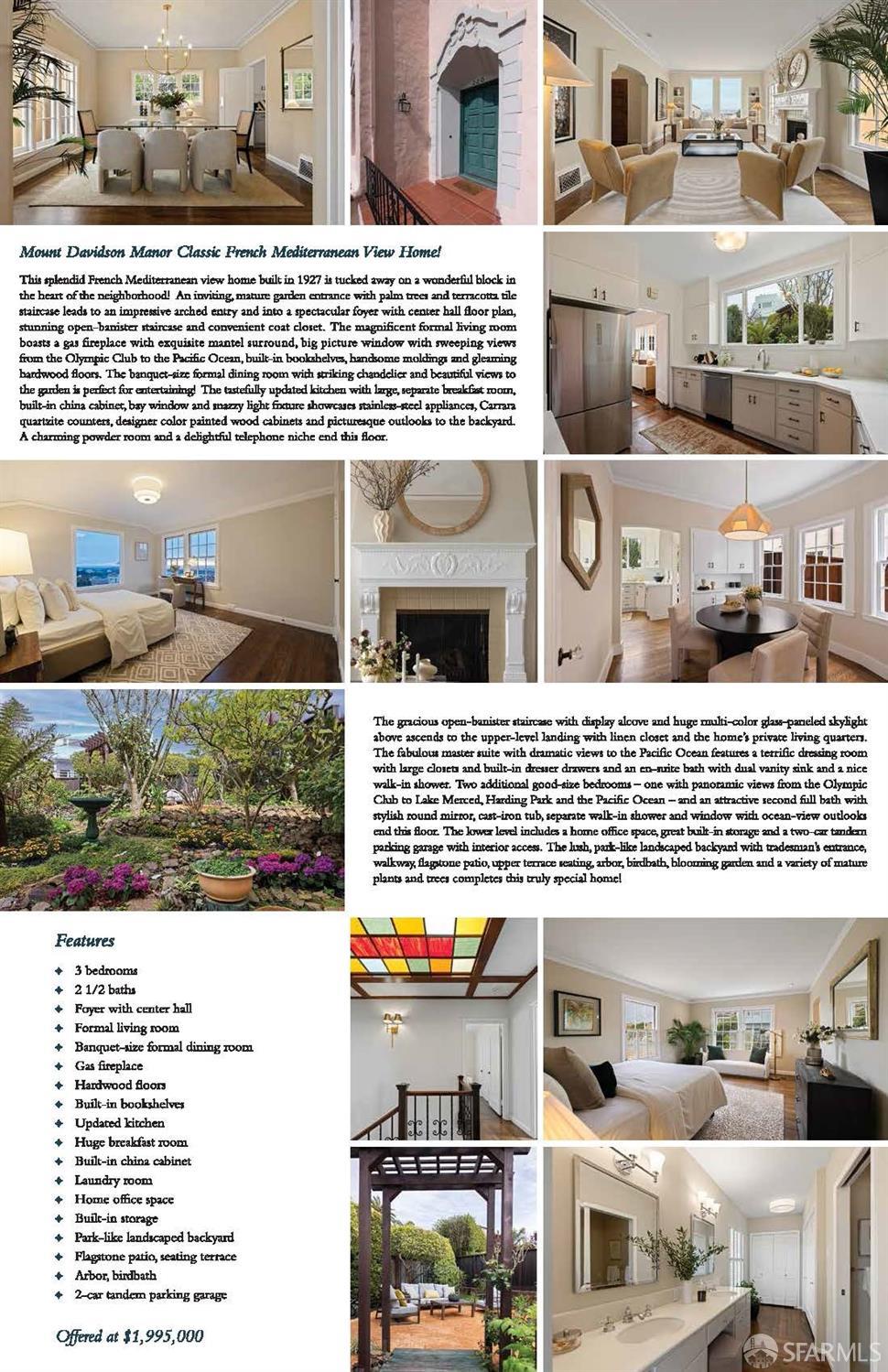 San Francisco, California 94127, United States, 3 Bedrooms Bedrooms, ,3 BathroomsBathrooms,Residential,Pending,101579