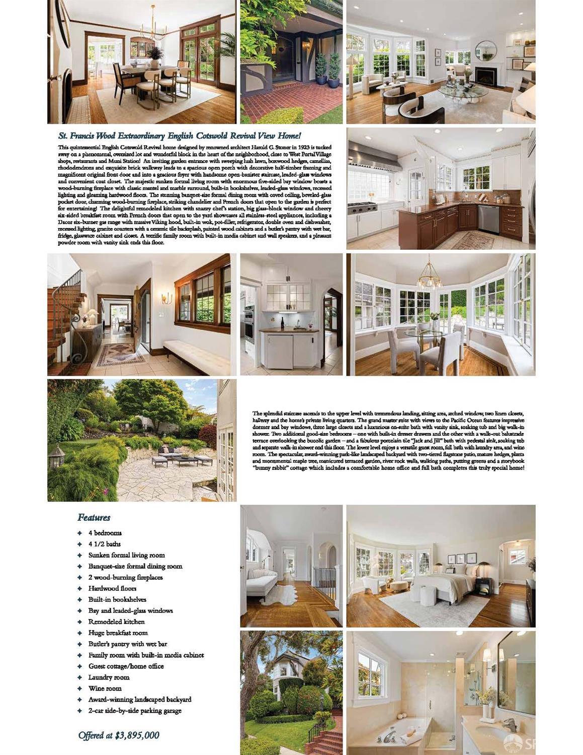 San Francisco, California 94127, United States, 4 Bedrooms Bedrooms, ,5 BathroomsBathrooms,Residential,Active,139629