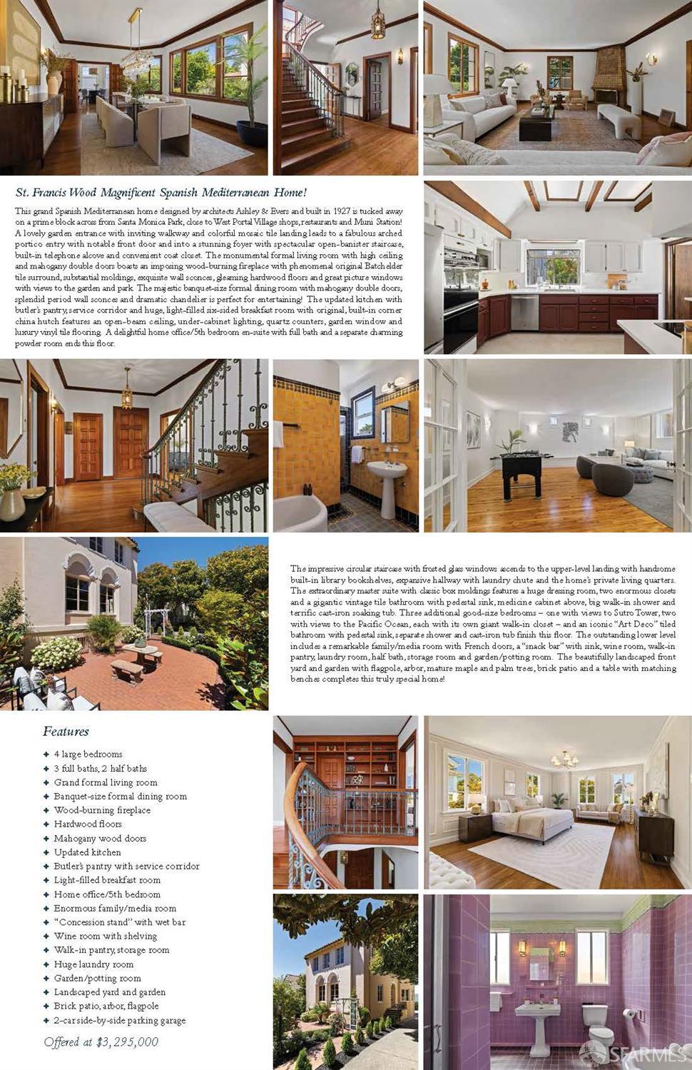 San Francisco, California 94127, United States, 5 Bedrooms Bedrooms, ,4 BathroomsBathrooms,Residential,Active,196056