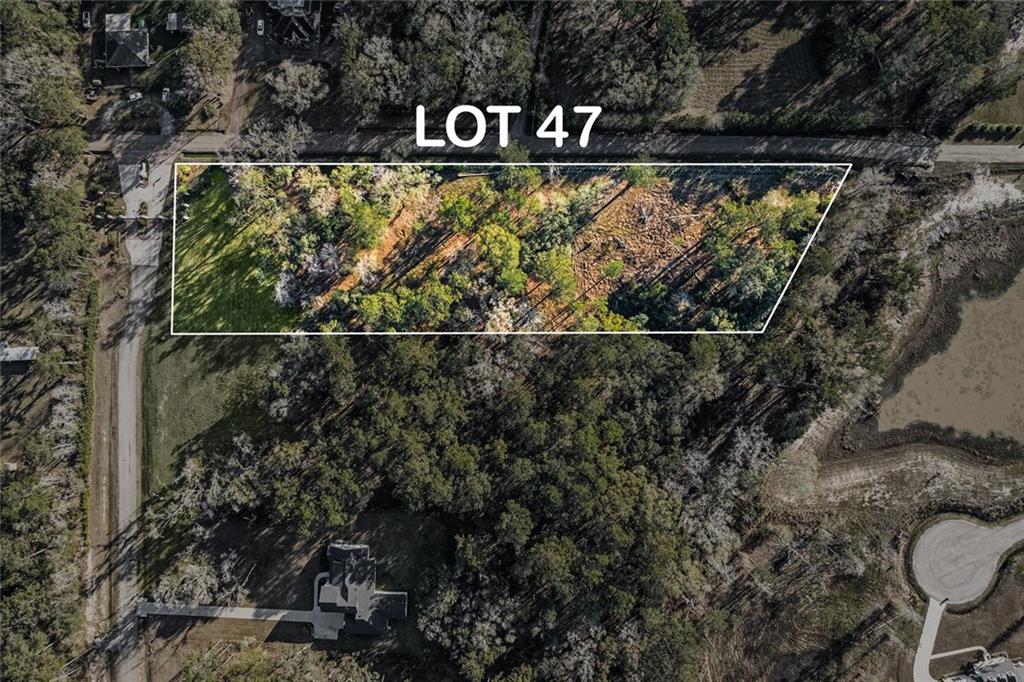 Aerial outline of lot 47 - boundary lines are appr