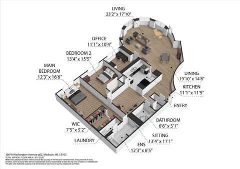 Tiny photo for 360 W Washington Avenue G02 #G02, Madison, WI 53703 (MLS # 2013131)