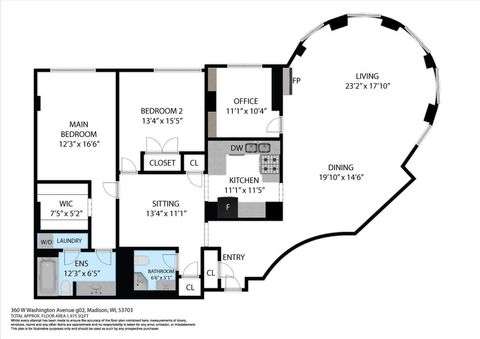 Tiny photo for 360 W Washington Avenue G02 #G02, Madison, WI 53703 (MLS # 2013131)