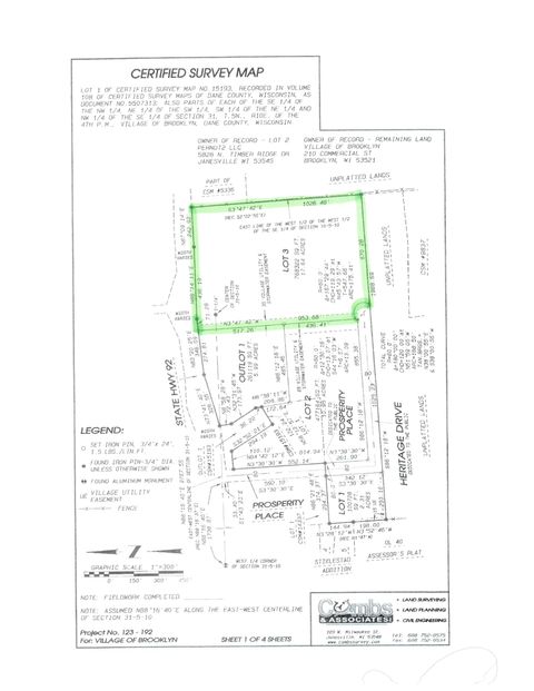 Tiny photo for Lots 1-12 Hwy 92 & Prosperity Place Place, Brooklyn, WI 53521 (MLS # 2012881)