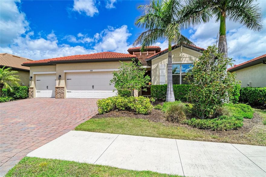 This is your chance to own an almost-new, immaculate, 4-bedroom (or 3-bedroom plus den) home with a 3-car garage and a decorative stone front in the resort-style community of Toscana Isles. This homesite offers ample space for a pool, an extended patio, or a fenced yard for your furry companions. This beautifully finished home has been freshly painted and features neutral tile floors throughout the main living areas and brand-new carpet in the bedrooms. The high ceilings, 8-foot doors, and extensive crown molding enhance the feeling of spaciousness. The open kitchen boasts modern white cabinets, crown molding, light valances, and stunning quartz countertops. The spacious great room overlooks a wide lanai, which is pre-plumbed for an outdoor kitchen. The large primary suite is located at the back of the home, offering two walk-in closets, a bathroom with dual sinks, a large walk-in shower with a frameless enclosure, and upgraded tile with an elegant listello. The guest bedrooms are located at the front of the home and provide great privacy for family or friends. The large 3 car garage has been recently finished with epoxy flooring and offers plenty of room for vehicles, a golf cart, or additional storage. Toscana Isles is a gated, resort-style community known for its high-quality amenities and active lifestyle, providing a secure and enjoyable environment. Imagine kayaking, canoeing, or fishing on over 200 acres of stunning interconnected lakes! The grand 8,000-square-foot clubhouse serves as a vibrant social hub, featuring a fitness center, ballroom, and a billiards room with a big-screen TV­perfect for unforgettable gatherings and exciting activities. The unbeatable location adds to the appeal! Just a short 10-minute drive will take you to the beautiful Suncoast beaches, the scenic Legacy Trail, and a fantastic array of shopping, dining, and cultural attractions in Venice and Sarasota. With the new Sarasota Memorial Hospital campus nearby, you'll have everything you need right at your fingertips. Don't miss out on this remarkable opportunity! Elevate your lifestyle in a community and home that truly embodies luxury and enjoyment. Contact us today for your private showing, you'll be glad you did!