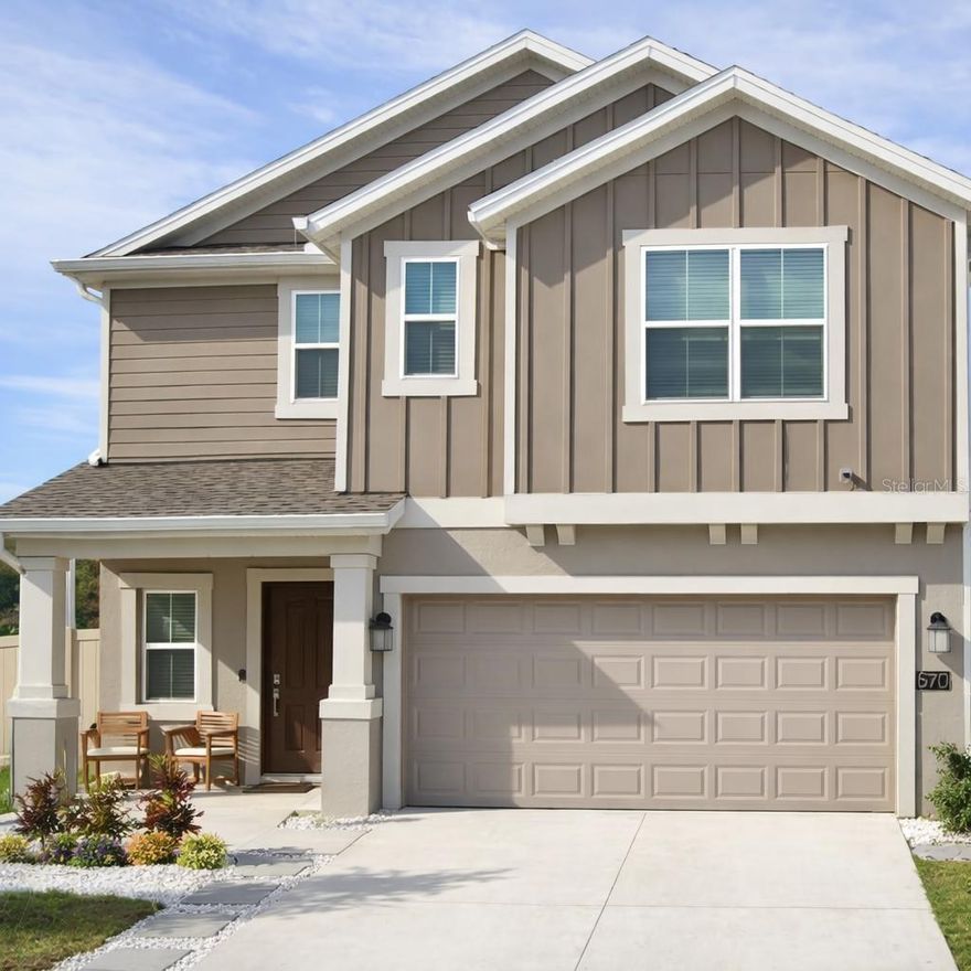 Welcome to 570 Jett Lane in beautiful Davenport, Florida! This well-maintained home sits on a desirable corner lot and features a fully fenced backyard, offering added privacy, extra outdoor space, and enhanced curb appeal. Step inside to an inviting open-concept layout filled with natural light and a seamless flow between the living, dining, and kitchen areas — perfect for entertaining. The kitchen with ample cabinetry, generous counter space, and a breakfast bar overlooking the main living area.
The spacious primary suite provides a relaxing retreat with an en-suite bathroom and a large closet. Additional bedrooms provide flexibility for family, guests, or a home office.  Enjoy Florida living year-round with a covered patio and private fenced backyard — ideal for pets, play, or outdoor gatherings. The corner lot location provides additional yard space and an open feel that sets this property apart.
Conveniently located near shopping, dining, golf, and major highways with easy access to Walt Disney World, Universal Orlando Resort, and I-4 for an easy commute.
Don’t miss this opportunity to own a beautiful home in one of Central Florida’s fastest-growing areas!