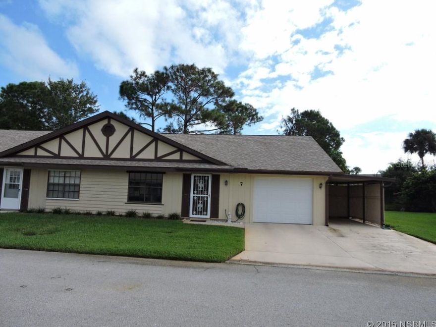 CONTINGENCY CONTRACT IN PLACE WITH SALE OF BUYERS HOME BEING A CONTINGENCY - PLEASE SHOW AND BRING BACK-UP OFFERS -- CALL L/A FOR DETAILS -- Spacious and well-maintained golf villa with tranquil waterfront views from large Florida Room with central AC. Many desirable features make this a great Fairgreen home, with vaulted ceiling in living and dining areas, 16" tile in kitchen and traffic areas, inside/AC laundry with full-size W/D, oversized garage plus adjacent carport for your golf cart or compact car. New A/C system 2009 with 10 year warranty, architectural shingle roof new 2003, freshly painted exterior 2013, some newer appliances, updated master bath with new vanity and hi-rise toilet.  New storm-rated garage door and opener 2013.  Ready to move in and make your full-time or winter home. Offered As Is, inspections welcomed.  Flood Zone "X", no flood insurance necessary.  Great place to call home, Fairgreen is centrally located, and close to everything, and nestled between 2 golf courses. Low H.O.A. dues include standard Cable TV, termite bond and sprinkler system and water to it. Fairgreen heated community pool by optional membership. ;Water: City