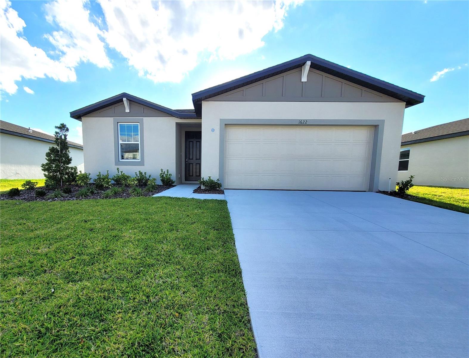 AVAILABLE AUGUST 1ST! Fantastic energy efficient, innovative smart new home in the Reserve at Van Oaks just off the protected West shores of Lake Van with LAWN CARE INCLUDED!! This modern day 3 BEDROOM with ADDITIONAL FLEX ROOM, 2 bath, 2 car garage single family home has so many energy saving features. Features like ceramic tile in common areas and plush carpet in bedrooms, beautiful white Quartz countertops, tiled bath walls, extra tall 42" kitchen cabinets, blinds throughout, refrigerator, range, microwave, dishwasher, disposal and washer & dryer included! This home has a gorgeous St. Augustine lawn with automatic sprinkler system to keep lush and offers the perfect angle to enjoy your evening sunsets. Perfect location for those who need access to both Tampa and Orlando. Nature lovers will surely love all the area trails, parks, wide variety of birds and wildlife this location boosts. Plus, this community also offers a private resident pool, with loungers and a covered cabana area with restrooms to take in some Florida sunshine. Professional Concierge Management without all the extra fees and low cost EZ application process! Call to see today!