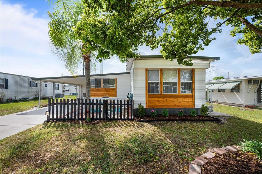 Welcome to Betmar Acres—an active 55+ golf community where you can OWN your land and enjoy an affordable Florida lifestyle! If you’ve been dreaming of a warm winter retreat or a full-time home in the sunshine, this charming and nicely updated 2BR/1.5BA home is ready to welcome you. Step inside to find a bright and inviting interior featuring updated laminate flooring throughout, fresh interior paint, and an easy-flow open-concept layout between the kitchen and dining area—perfect for both everyday living and entertaining. The spacious 19' x 10' living room offers plenty of room to relax or host friends after a day on the golf course. The kitchen has been tastefully refreshed with updated, butcher block countertops, cabinetry, new sink, and modern appliances, creating a functional and stylish space for cooking and gathering. Both bathrooms have been improved with new vanities and updated finishes, adding comfort and a clean, contemporary feel. This home is being offered mostly furnished, making it truly move-in ready. Additional highlights include a metal roof, central air, and built-in cabinetry for added storage and convenience. The attached exterior shed provides even more storage space and includes washer/dryer hookups plus room for your golf cart. Living in Betmar Acres means embracing an active and social lifestyle with incredible amenities, including 27 holes of golf, 2 swimming pools, 2 hot tubs, and 3 clubhouses, along with walking paths, a library, game rooms, miniature golf, enclosed shuffleboard courts, tennis and pickleball courts, basketball, bocce, and weekly bingo. All of this comes with a low annual community fee of just $448! Conveniently located near shopping, dining, and medical facilities—with easy access to Tampa and the Gulf Coast beaches—this home offers both value and lifestyle. Don’t miss your chance to enjoy the best of Florida living—schedule your private showing today and start living the Betmar lifestyle!