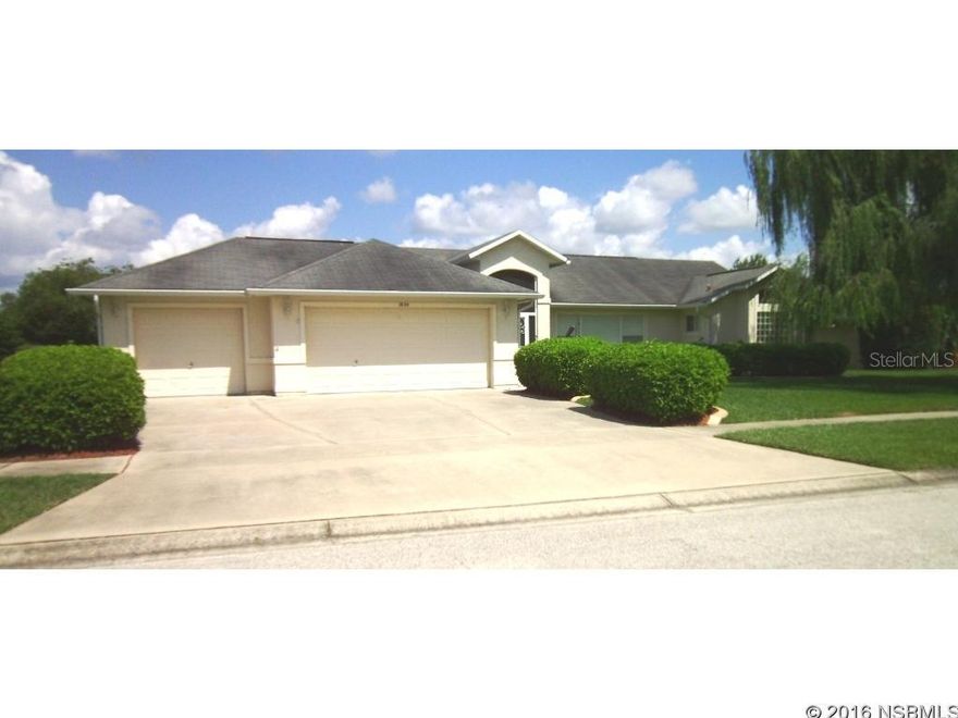 Under contract taking backups. You will love the floor plan of this home with cathedral ceilings that give a very spacious feel.  This modestly priced 3 bedroom, 2 bath, 3-car garage home with flowing floor plan provides ideal space for a young family or empty nesters who need room for visitors.  Enjoy preparing meals in the modern kitchen featuring lots of cabinets & counter space, a full appliance package and a pantry for even more storage, while still able to interact with family or guests in the inviting Family room to build and share great memories.  Two additional bedrooms, a guest bath, dining room and formal living room give you the space you need for family or overnight visitors. The Ownerâs Suite includes his & hers vanities, a large walk in closet, a large walk in shower and a jetted walk in tub.  Neutral colors and custom plantation shutters throughout, new carpet 2015, Brand new roof 2016, New A/C 2013, ADT home security, central vacuum system, termite bond until 2017, very well maintained and move in ready. The Landscaping is kept gorgeous with an irrigation system on reclaimed water. Walk to park, terrific school district including Cypress Creek elementary, Creekside middle and Spruce Creek high. Close to shopping, restaurants, hospitals & I-95. Minutes to the Daytona International Speedway and the world's most famous beach! ;Water: City