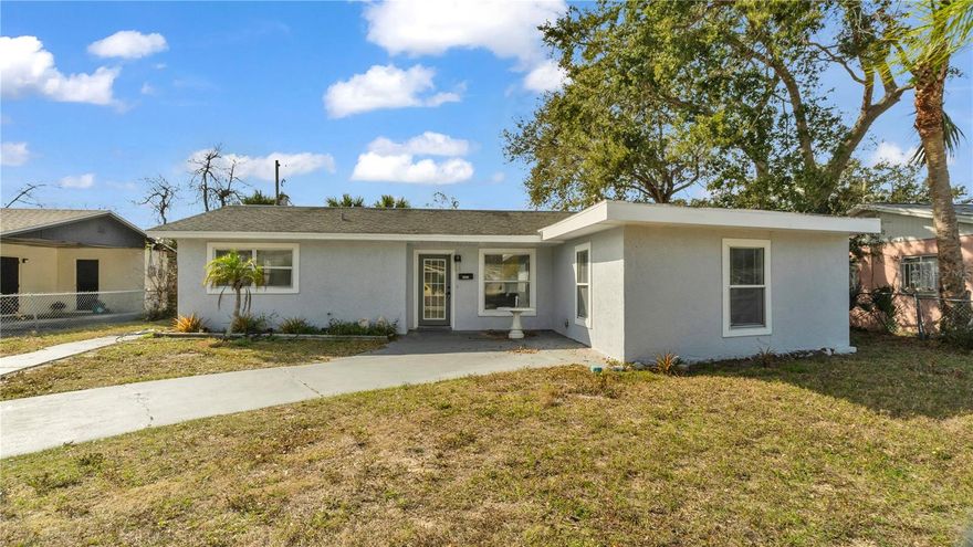 Fully remodeled pool home in a prime Daytona location. This move-in-ready property offers 3 bedrooms and 2 beautifully updated bathrooms. Features include luxury vinyl flooring throughout, fresh interior and exterior paint, and a completely renovated kitchen with granite countertops and stainless-steel appliances. Major upgrades such as a brand-new roof and HVAC system provide peace of mind. Enjoy outdoor living with a private backyard pool, perfect for relaxing or entertaining. Buyer to verify all information.