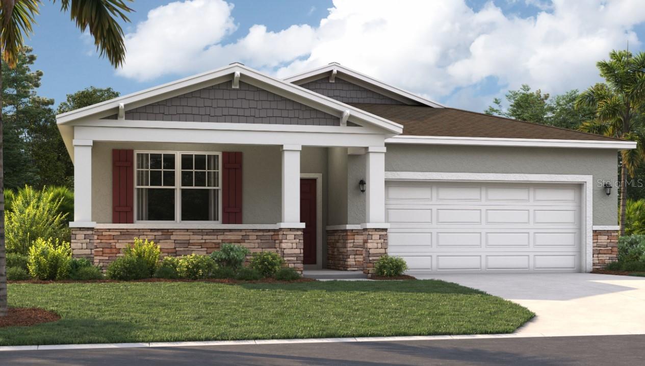 One or more photo(s) has been virtually staged. Under Construction. Wynnstone is a thoughtfully planned community nestled in the heart of one of Florida’s fastest-growing counties. Located in Davenport, it offers the perfect blend of peaceful living and everyday convenience. Just 12 miles southwest of Disney and minutes from shopping and dining at Posner Park, everything you need is close to home. With Hwy 27 less than a mile away and I-4 just minutes from your doorstep, getting to Central Florida attractions or the Gulf Coast is quick and easy. Stanley Martin’s stylish single-family homes at Wynnstone start from the low $300s and feature open-concept layouts, modern finishes, and flexible designs tailored for comfortable everyday living. But life here goes beyond your front door. Enjoy scenic walking trails, unwind by the pool and cabana, or spend time with loved ones at the tot lot and dog park. It’s a community designed for connection, relaxation, and making the most of Florida’s outdoor lifestyle. Wynnstone isn’t just a place to live — it’s where comfort, convenience, and community come together. Come discover where your next chapter begins.
The Juniper offers the perfect combination of modern design and practical living. From its spacious two-car garage to an inviting outdoor deck, this home accommodates all your living needs while keeping up with today's style standards. Three main-level bedrooms located at the front of the home have access to a double-vanity bathroom and a laundry room across the hall, all thoughtfully designed for comfort and convenience! Venture further into the open-concept kitchen and dining room, perfect for gathering or hosting holiday feasts... and after dinner, take advantage of the spacious 17x17 family room for time with good company. The expansive master suite boasts an ensuite bath, split vanities, a walk-in shower, a closet, and a water closet. Enjoy all these features and the Florida sunshine from the spacious covered lanai.