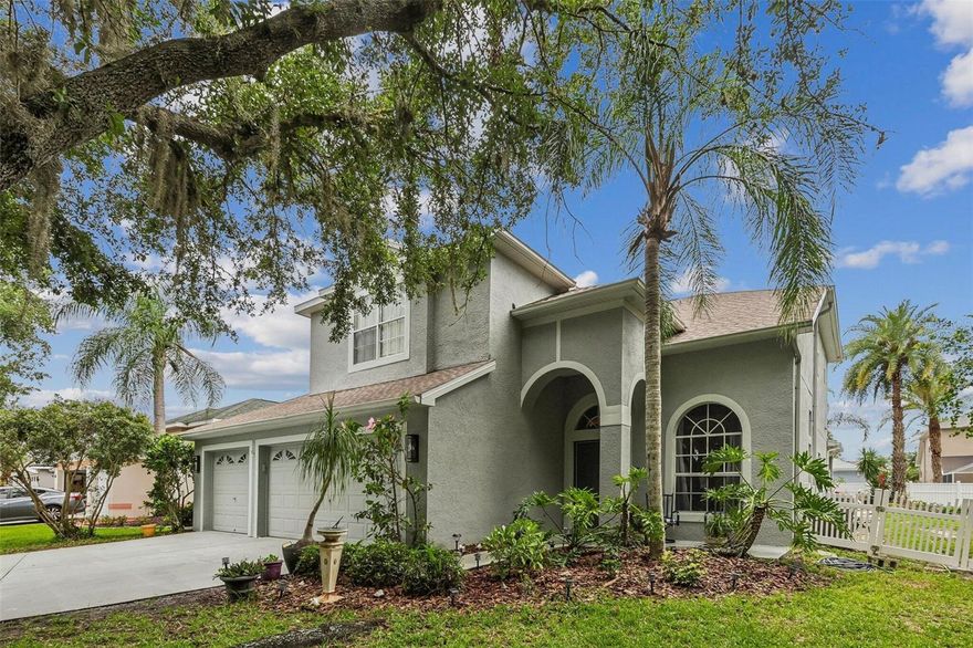 Welcome to the best home in the neighborhood for your active lifestyle at the end of your quiet cul-de-sac against conservation area.  Whether enjoying the beautiful tropical pool with rock waterfall,  grilling and playing volleyball in the pool  with family or neighbors, playing in the big side yard or just unwinding from a long day -- you will love this for your next home. 
Welcome to Newcastle..a great gated neighborhood in the highly sought after Westchester subdivisions in the greater Westchase area.  Rated one of the best subdivision areas in Florida.  A great family bubble area of NW Tampa with low crime, great schools and plenty to safely do close by.  (parks, golf, bike, shop with 10 minutes) .
This renovated 6 bedroom, 3 full bath, 3 car garage pool home with waterfall, jacuzzi, and an added on 45 x 12 back porch for games, ping pong or pool and staying out of the sun all backdropped by palm trees for your private resort oasis.  Sit by the gas firepit with family and friends or come inside to an open concept space for great daily living with large kitchen with stainless steel appliances, gas range, new dishwasher, solid wood cabinets with quartz countertops with matching island for eating and conversation that looks straight into the family room with built in bookcase, electric fireplace and  large screen TV. From the front door you enter the formal living room and dining room, that flows to the family room and kitchen.  The first floor also has a guest bedroom and full bath off the pool, a laundry room between kitchen and garage with new washer and a dryer both staying.  The main floor is all hardwood floors and tile.  The second floor at one end of hall has 3 bedrooms, or make one an office or owner can convert to a 2nd large walk in closet off adjoining master bedroom.
 Two of the bedrooms have new carpet, (will add 3rd if desired), Other end of hall has the second full bath with shower and a large rec room for pool table, gaming or a large bedroom with new carpet.  In the middle of upstairs hall is the master bedroom and bathroom.   The master has plenty of room for a king size bed, has walk in closet and 2nd closet.  The master bathroom off the bedroom has a double vanity and gorgeous double shower that makes getting up for work a little easier.
Home has a New roof is 2024, New 5 ton AC 2021, pool salt system, pool filter 2024, whole house water softener
This area is convenient to restaurants, malls, airports, the best beaches, theatre and championship sports teams of Lightning Hockey, Tampa Bay Bucs football and Rays baseball.   Seller is licensed contractor if improvements are desired.