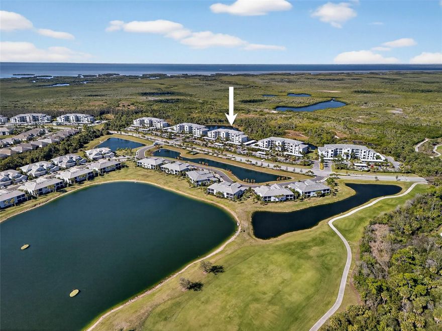 SHOWS LIKE A MODEL! ENJOY GOLF & RESORT STYLE LIVING IN THIS SPACIOUS 2 BEDROOM, 2 BATH 3rd FLOOR CONDO IN HERITAGE LANDING WITH LAKE AND PRESERVE VIEWS!  Northwestern exposure from screened balcony provides a great place to relax and enjoy amazing sunsets. Built in 2023, this immaculate condo is like new. Open floor plan features high ceilings, 18” diagonal tile flooring in main area, living room with large slider to balcony and spacious kitchen with quartz counters, stainless appliances, closet pantry and island with breakfast bar – great space for entertaining. Primary suite offers his and hers walk-in closets and ensuite bath with walk-in shower. Separate hall to additional bedroom and full bath gives guests plenty of privacy. Special features include impact windows and slider, storage closet across from elevator, 1 covered parking space and guest parking. Enjoy maintenance free living and a host of resort-style amenities including 18-hole Gordon Lewis designed championship golf course, pro shop and clubhouse. Multiple heated resort style swimming pools, clubhouse with chef inspired restaurants, fitness center, spa and sauna, pickleball, bocce ball, tennis and a host of social events. Convenient access for commuting north to Punta Gorda/Port Charlotte or south to Cape Coral/Fort Myers. Minutes to Burnt Store Marina and just a short drive to downtown historic Punta Gorda with arts, community events and entertainment. This fabulous condo is truly MOVE-IN-READY and a gem! Call to schedule your private showing