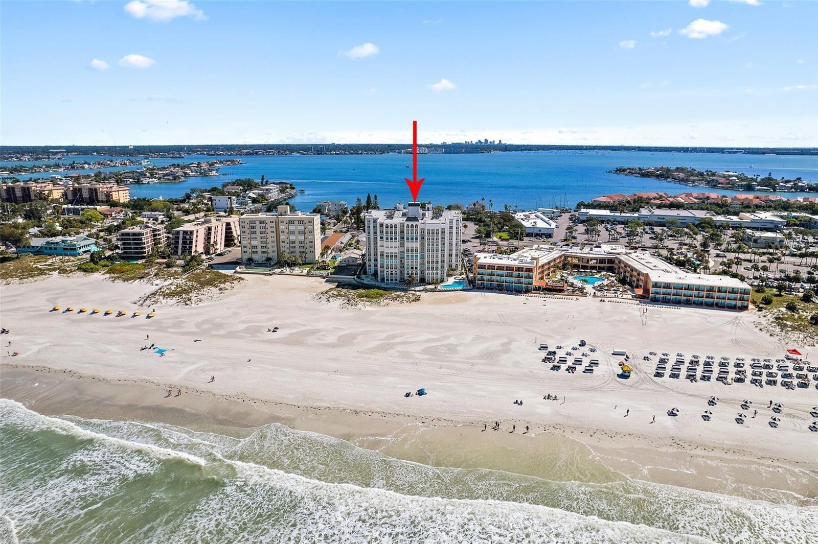 Don't miss this opportunity to own one of the most highly sought-after Condo units on the beautiful white powder sand beaches on the Gulf in St. Pete Beach, Florida. This 9th floor 2 bedroom 2 bath South/Western view condo offers the most beautiful views of BOTH the Gulf with gorgeous sunsets, south view as far as the eye can see and also east over the intercoastal. This unit has been completely updated and is ready to move in and enjoy. The Beau Monde offers a formal, secure lobby entry, a heated saltwater pool, an exercise and weight room with a sauna and showers, direct private beach access, tennis and pickleball courts, BBQ grills, and a club room, all complemented by the services of an on-site property manager. This unit includes a covered reserved parking space just outside of the main lobby entrance. Excellent location in the center of St. Pete Beach, across the street from Publix, Starbucks, CVS, shopping and many restaurants and convenient access to I-275 and close proximity to the vibrant downtowns of St. Petersburg and Tampa. Enjoy a short drive or walk to incredible dining, entertainment and world-class amenities. Or, simply walk out the door and plant your feet in the softwhite sand and enjoy the warm waters of the Gulf. You'll also enjoy relaxing strolls down quiet alleyways and experience the historic charm of Pass-A-Grille, a quaint seaside village just to the south with numerous boutique shops and restaurants. Just north you'll enjoy the exciting Treasure Island & John's Pass. Copy and paste this link for a 3D Walking tour of the unit: https://my.matterport.com/show/?m=AdLvmYGH1ZG&mls=1