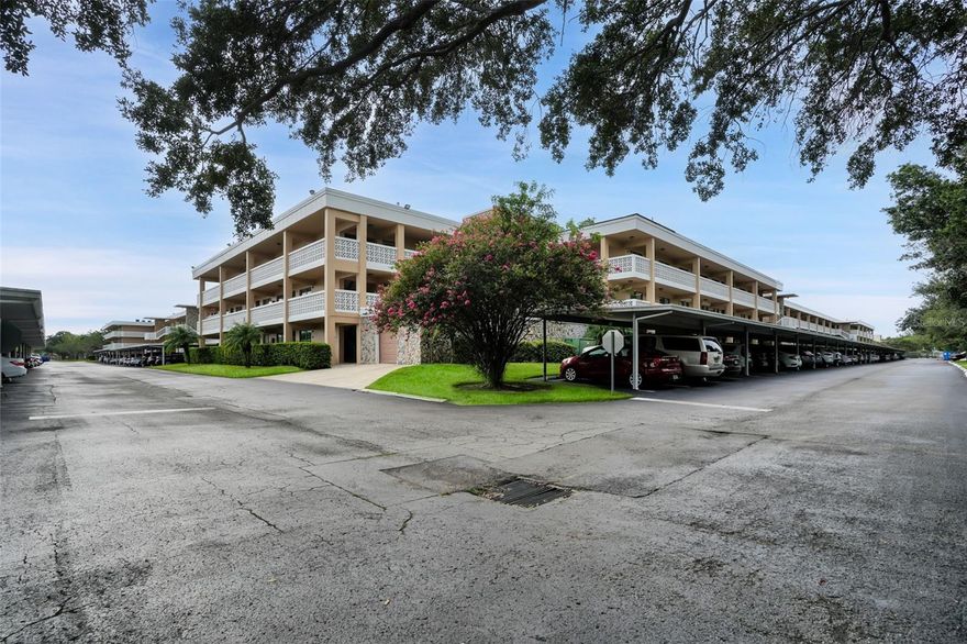 COMPLETELY RENOVATED, 1st FLOOR 1/1.5 CONDO. Winston Park is a 55+ Community, located less than 10 minutes from downtown St. Petersburg. Experience great views of the central courtyard from this 1st floor condo with its' designated covered parking space directly in front of the unit. The kitchen features new white cabinets with slow close drawers, white quartz countertops, a farmhouse kitchen sink, and stainless steel appliances. The bedroom's ensuite bathroom features a step-in shower and a custom walk-in closest. Benefit from an oversized living room or section it with a dining room. Floors throughout the unit are vinyl. Brand new hurricane rated sliding door leading out to the courtyard and hurricane rated windows throughout. The designated carport space is directly in front of the unit. Laundry rooms are on the corner of the building on each floor. Rent includes water, trash, sewer and basic cable. Tenants will enjoy the heated pool, shuffleboard, and social activities at the clubhouse. This rental is pet friendly to 1 cat.