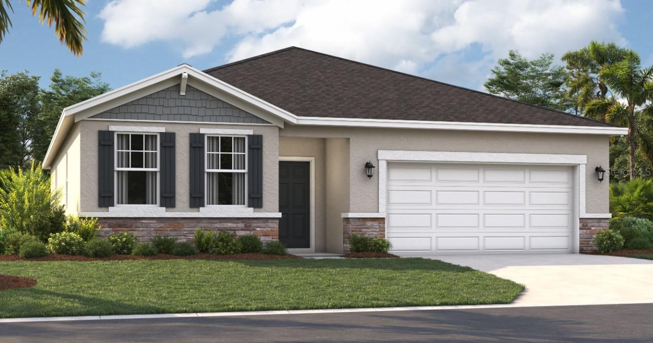 One or more photo(s) has been virtually staged. Under Construction. Stanley Martin builds new construction single-family homes in the Brack Ranch community in St. Cloud, Florida. This neighborhood is in the perfect location, halfway between downtown Orlando and the beaches of Florida's east coast. You'll have the best of both worlds; the excitement of the city and the tranquility of the coast are within reach. Downtown Orlando and its famous theme parks are just 25 miles away, and I-95 is only 35 miles away, making travel a breeze. With convenient access to SR-417, SR-528, US-192, and Florida's Turnpike, your commute and travel to meet your daily needs will be a breeze. Plus, with Orlando International Airport just a 15-minute drive away, travel couldn't be more convenient. It's not just the surrounding area: Brack Ranch itself is packed with amenities designed to enhance your lifestyle. Take a dip in the pool, relax in our clubhouse, or explore the many walking trails.
The Webber is a spacious 2,180-square-foot single-story home with four bedrooms and three bathrooms. The kitchen overlooks the dining and living rooms, while the open-air lanai off the living room provides abundant natural light throughout the main living area. Tucked away at the front of the home is a second bedroom with a private bathroom—perfect for guests! With a spacious primary suite located on the lower level, the home features a large living room, dining area, and kitchen with a full-size refrigerator.