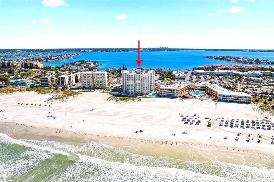 Now available at an AMAZING PRICE for a 3 to 4 month Lease, Available September 1st through December 30, 2025. "FULLY FURNISHED AND WITH ALL UTILITIES PAID" Just pay the monthly lease and enjoy! This is undoubtedly one of the most gorgeous, professionally designed, and furnished units in all of Beau Monde. This unit has been 100% professionally renovated. Don't miss this opportunity to enjoy one of the most highly sought-after Condo units on the beautiful white powder sand beaches on the Gulf in St. Pete Beach, Florida. This 5 floor 2 bedroom 2 bath unit offers the most beautiful Sunrise views, East & South over the Intracoastal and Gulf. The Beau Monde offers a formal, secure lobby entry, heated saltwater pool, an exercise and weight room with sauna and showers, direct private beach access, tennis and pickleball courts, BBQ grills, and a club room, all complemented by the services of an on-site property manager. This unit includes a covered reserved parking space just outside the main lobby entrance. Excellent location in the center of St. Pete Beach, across the street from Publix, Starbucks, CVS, shopping and many restaurants with convenient access to I-275 and close proximity to the vibrant downtowns of St. Petersburg and Tampa. Enjoy a short drive or walk to incredible dining, entertainment and world-class amenities. Or, simply walk out the door and plant your feet in the soft white sand and enjoy the warm waters of the Gulf. You'll also enjoy relaxing strolls down quiet alleyways and experience the historic charm of Pass-A-Grille, a quaint seaside village just to the south with numerous boutique shops and restaurants. Just north you'll enjoy the exciting Treasure Island & John's Pass. Copy and paste this link for a 3D Walking tour of the unit: https://my.matterport.com/show/?m=Pk3AQwZzYkg&mls=1