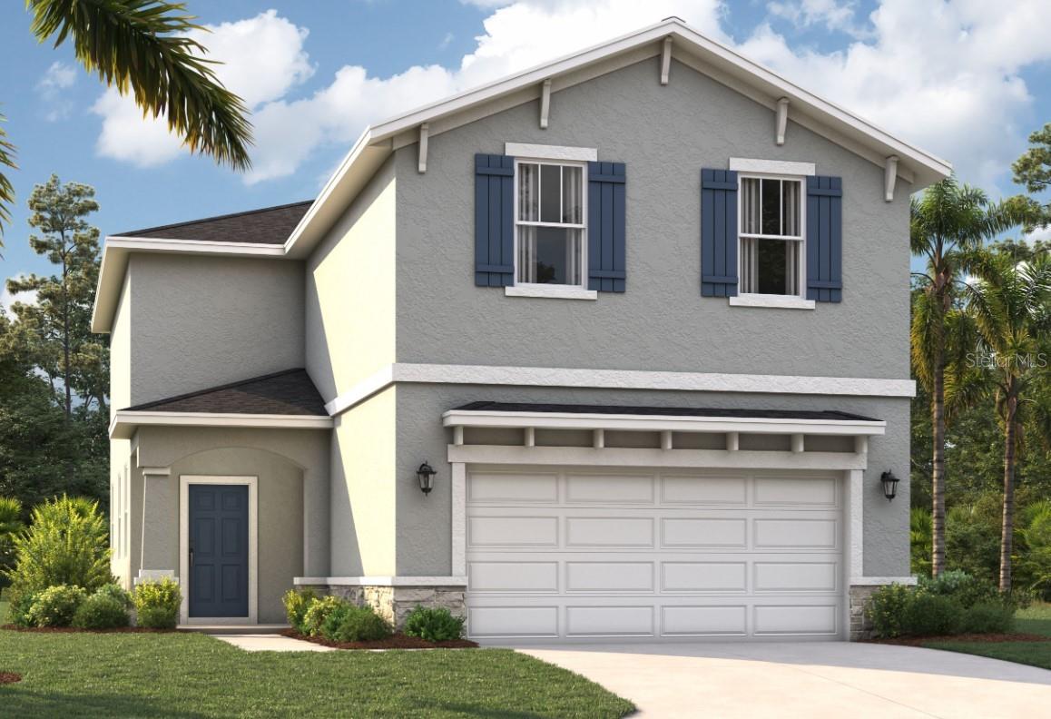 One or more photo(s) has been virtually staged. Under Construction. Immerse yourself in the unique charm of Watermark, where modern living meets natural beauty. Our homes are thoughtfully designed with functional layouts, designer-inspired features, and open-concept floor plans to meet your family's diverse needs. The neighborhood's location is incredible. Nearby parks like Manatee Cove Park, Fay Lake Wilderness Park, and Cocoa Riverfront Park offer natural wonders. Watermark is conveniently close to major highways (I-95, FL 528, and US-1), providing easy access to Orlando International Airport, downtown Orlando, and Walt Disney World Resort. Stay closer to home with Watermark's pool and cabana to relax and enjoy the Florida sunshine. Plus, you'll also be just 15 minutes from Port Canaveral and the Kennedy Space Center. And to top it all off, the beach is less than 20 minutes away! Discover the perfect blend of modern living and coastal lifestyle at Watermark.
The Atrium combines an open floor plan with plenty of space and ample windows to enjoy the Florida sunshine. With unique elevation options, the Atrium is sure to look unlike any other home on the street. Upon entering, guests are immediately greeted by the main floor powder room, as well as a massive great room. Overlooking the lanai, residents and guests alike will find their attention flowing outdoors. That's not to say there isn't plenty to offer inside. An L-shaped living room flows through the dining room and into the kitchen, which in turn has easy access to a two-car garage, with a complementary storage area under the stairs. Upstairs, the home's private areas offer a sanctuary from busy everyday life. Three bedrooms are located toward the front of the upstairs area and share a large bathroom with a double vanity. A laundry room completes the front of the upper floor. Ultimately, homeowners will crave the amenities of the master suite. A walk-in closet that rivals the size of other builders' bedrooms means storage is once again front and center. Additionally, the generously sized bedroom allows for separate sleeping and relaxation areas, while the master bathroom has no shortage of details. Dual sinks, plenty of counter space, and a large shower ensure the owners of this new home have an oasis all to themselves.