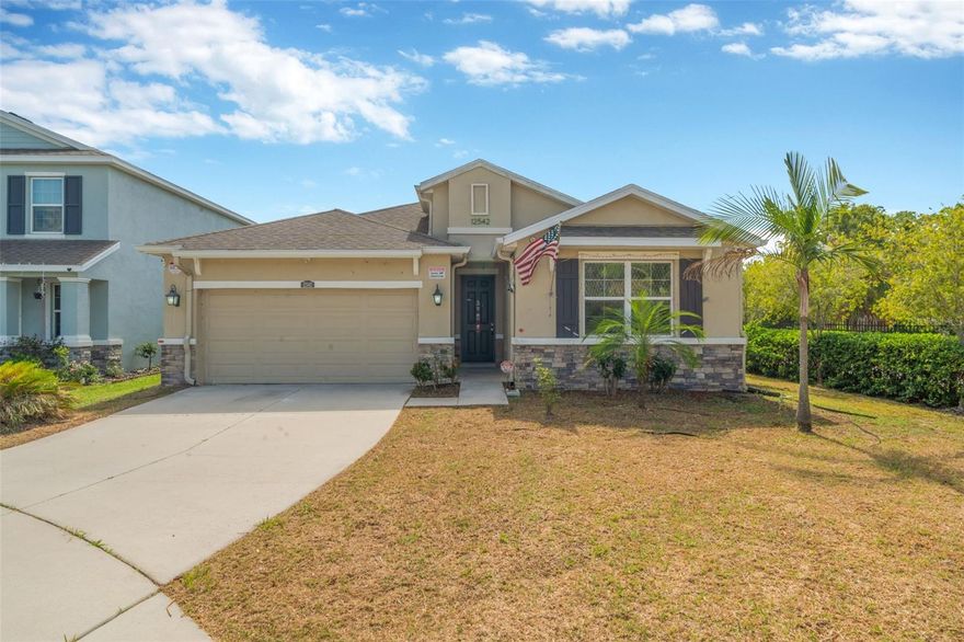This GEORGOUS TOTALLY RENOVATED spacious open floorplan with five bedrooms and three and half bathrooms all located on one floor is ready to welcome its next family to their new home! The Owner’s Suite is located at the back of the home for privacy and features an ensuite bathroom with double vanity, walk-in closet, and shower. Bedrooms two and three are on the same side of the home and share the second bathroom, while bedrooms four and five are located at the front of the home on the opposite side and share the third bathroom. The kitchen is at the center of the home and overlooks both the dining room and living area. It features a center island, corner pantry, and plenty of cabinet and counter space. This home comes with all appliances, including refrigerator, dishwasher, range, microwave hood, washer, and dryer. A covered lanai at the back of the home provides the perfect spot to enjoy the Floridian outdoors or dine al fresco. The community offers many amenities including a pool, walking paths and more. Buy today and celebrate your Holidays in your new home!