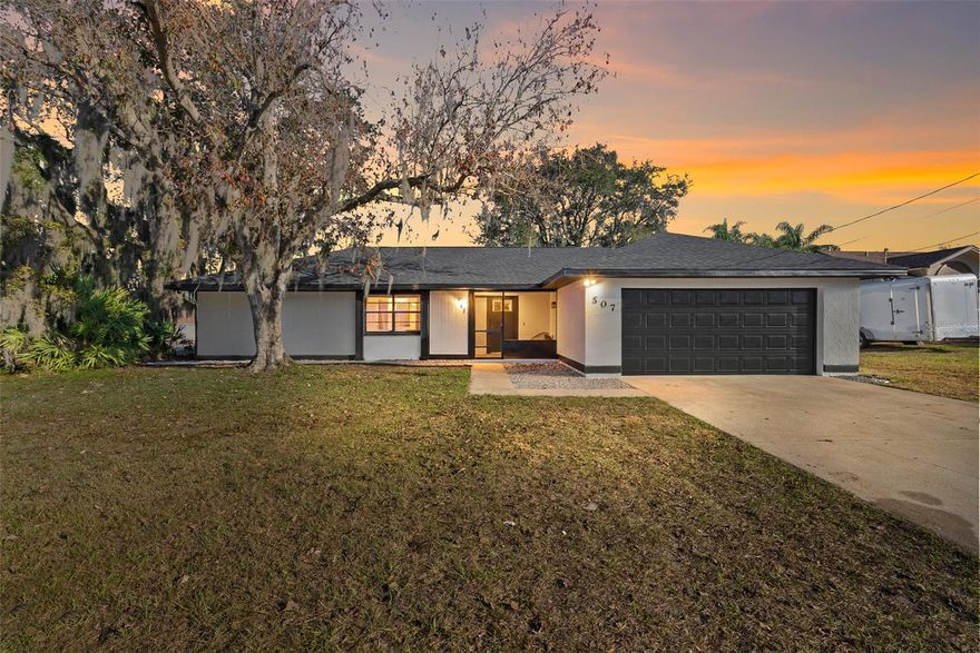 Brand new roof installed in 2025! Welcome to easy, move-in ready Central Florida living at its best. Set on a desirable corner lot in Deltona, this beautifully renovated pool home delivers the space, style, and outdoor lifestyle you’ve been craving. A fully fenced yard surrounds a private inground pool with screened enclosure, creating the perfect backdrop for weekend get-togethers, laid-back evenings, and year-round Florida fun. Inside, the split bedroom floor plan offers the ideal balance of privacy and everyday functionality, while a stunning, high-end renovation elevates every inch of the home. Quartz countertops throughout, including the kitchen, pair beautifully with thoughtfully selected finishes, modern design touches, and quality craftsmanship to create a space that feels both polished and welcoming. Brand new windows and sliding glass doors flood the home with natural light, improve energy efficiency, and effortlessly connect indoor living to the pool and patio. Enjoy three separate entrances to the pool and patio, including direct access from the primary bedroom, making indoor-outdoor living seamless and convenient. This home truly checks every box: modern upgrades, incredible outdoor space, and a turnkey Deltona pool home in a location that makes daily life easy. Ideally situated near shopping, dining, and everyday conveniences, with a prime midpoint location between New Smyrna Beach and Orlando, commuting and weekend adventures are a breeze. Whether you’re hosting friends, unwinding after a long day, or simply enjoying a beautifully updated space, this home delivers comfort, style, and real value. Homes like this don’t come around often at $375,000. Schedule your private showing today and see why this Deltona gem stands out.