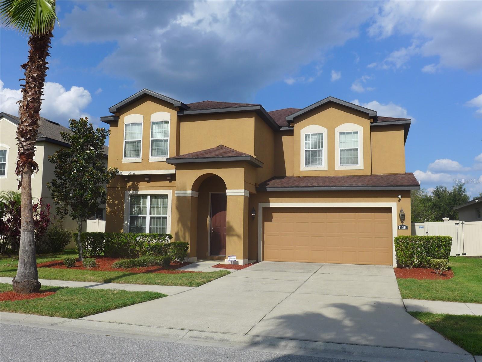 Beautiful 4-bedroom 3.5 bath home in the resort style community of Lucaya Lake Club. Enjoy ample space for entertaining, open concept kitchen, with a big center island. There is a formal dining room area as well as an office/flex room on the first floor. The back patio is fully enclosed with a vinyl fence. The second floor features a large media loft, three bedrooms, and a laundry room. The extra-large master fits a king size bed and a sitting area, large walking closet and ensuite bathroom with dual sinks, tub and a separate shower. The community has a beautiful pool area, splash pad, community center, lake with beach access, gym, and playground. The home is close to shopping and dining, and an easy hop to US301 and I75.