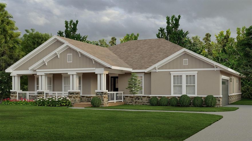 Under Construction. Welcome to the Venice Model by Spire Homes — Winner of the 2024 Home Markup Excellence Award for Best Customer Experience!
Experience thoughtful design and high-quality new construction in this beautifully crafted home, offering three spacious bedrooms and three full bathrooms in a layout that seamlessly blends modern style with everyday functionality.
Nestled within a gated community where every homesite sits on an oversized lot, the Venice model offers both privacy and curb appeal.
Designer Kitchen Highlights:
Step into the heart of the home — a chef-inspired designer kitchen featuring:
Elegant wood shaker-style cabinets with 42" uppers, extended cabinetry, crown molding, and light rail
Soft-close doors and drawers for added luxury and durability,
Stunning quartz countertops paired with a classic subway tile backsplash, and
Stainless steel undermount sink with Moen faucet and integrated sprayer for beauty and convenience. 
Premium Samsung stainless steel appliance package, including:
Double built-in ovens (one convection/microwave),
Cooktop with a chef-style hood,
Dishwasher,
1/2 HP garbage disposal, and
Under-cabinet lighting for added ambiance and function.
The private owner’s retreat offers a spa-like bathroom with:
Dual sinks and a three-drawer vanity,
Oversized rectangular walk-in shower with clear glass and nickel semi-frameless surround,
Separate soaking tub for true relaxation,
Quartz countertops, undermount sinks, and brushed nickel fixtures, Throughout the home, enjoy upscale details such as:
Karastan BelleLuxe 10mm laminate wood flooring with padding,
Stylish 8-foot two-panel interior doors,
OGEE 5 1/4” baseboards,
Flush-mounted LED lighting,
Rocker-style light switches, wood windowsills, and custom closet shelving, and
All bathrooms include 12" x 24" ceramic tile flooring and tiled shower walls. The impressive exterior features:
Durable fiberglass entry door with decorative glass,
Professionally designed landscaping with irrigation,
Two finished lanais for outdoor living, as well as
Wayne Dalton steel panel garage door with automatic opener and coach lights for enhanced curb appeal.
Built with modern efficiency in mind, the home includes:
16 SEER 2 Carrier HVAC system with heat pump,
Honeywell Wi-Fi programmable thermostat with humidity control,
200 AMP electrical service,
40-gallon hot water heater with expansion tank,
Structured data wiring and code-compliant storm protection features, and
progressive lighting fixtures throughout.
This home is built to impress — combining elegant design, energy-efficient systems, and exceptional craftsmanship.
Don't miss your chance to own a stylish, smartly built home in a sought-after community. Schedule your tour of the Venice Model today!
