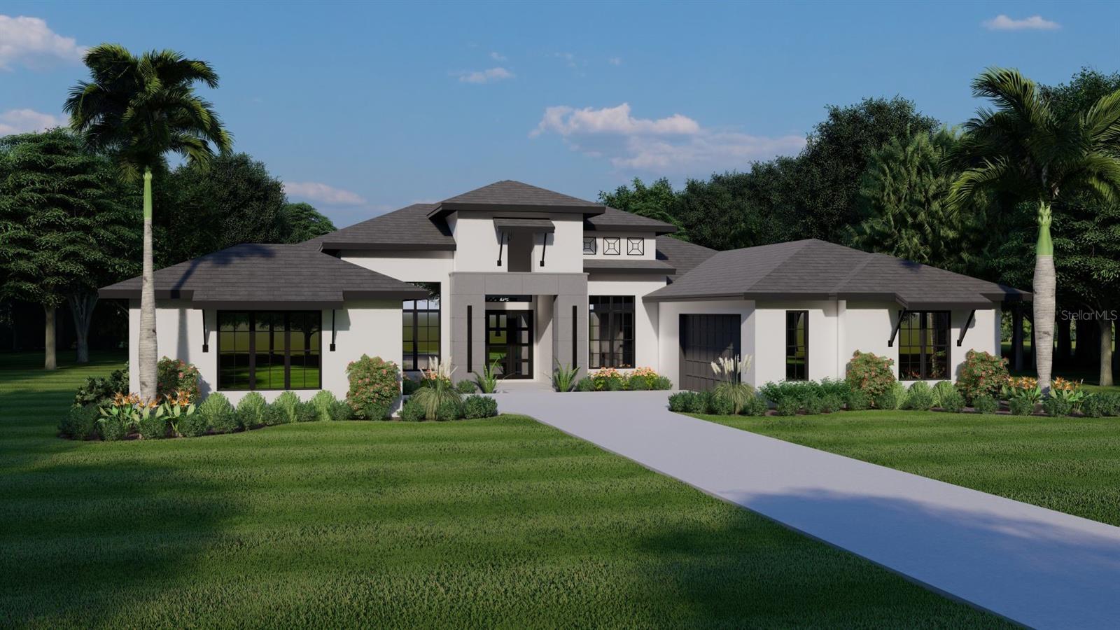 Pre-Construction. To be built. Easy living at its finest, the Kingston II offers a dedicated space and bathroom for every member of the house. An open floor plan with tall glass doors invite you to wander outside to take in the beautiful 4.11 acre property. Located in Via Paradisus where rolling hills and streets lined with majestic oak trees await your arrival.
Sold as pre-construction there is plenty of time for you to work one-on-one with your dedicated AR Homes interior designer to make this home truly yours. Note that pictures of Kingston II model home show a 6:12 roof pitch, but Via Paradisus requires an 8:12 pitch; this is included in the sales price. Also, if you would prefer, chose from a different floorplan at ARHOMESOCALA.com. Lot may also be purchased separately. Ask agent for details.
