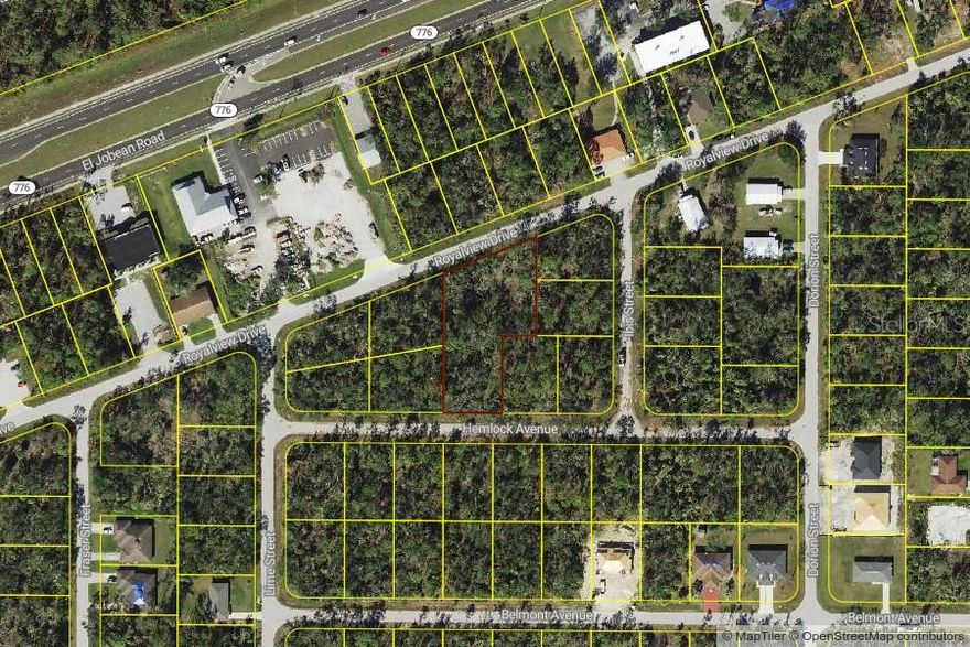 City water property zoned OMI.  This is an exceptional piece of property, just shy of 3/4 of an acre.  Front to back lots with access from either Royalview or Hemlock. With this size of property you have many options of what to build. Just 1 block away from 776.
Close to Charlotte Sports Park (Tampa Bay Rays Spring Training Facility) Conveniently located close to schools, shopping, and best of all....stunning gulf beaches, world class fishing, boating, and a multitude of golf courses!