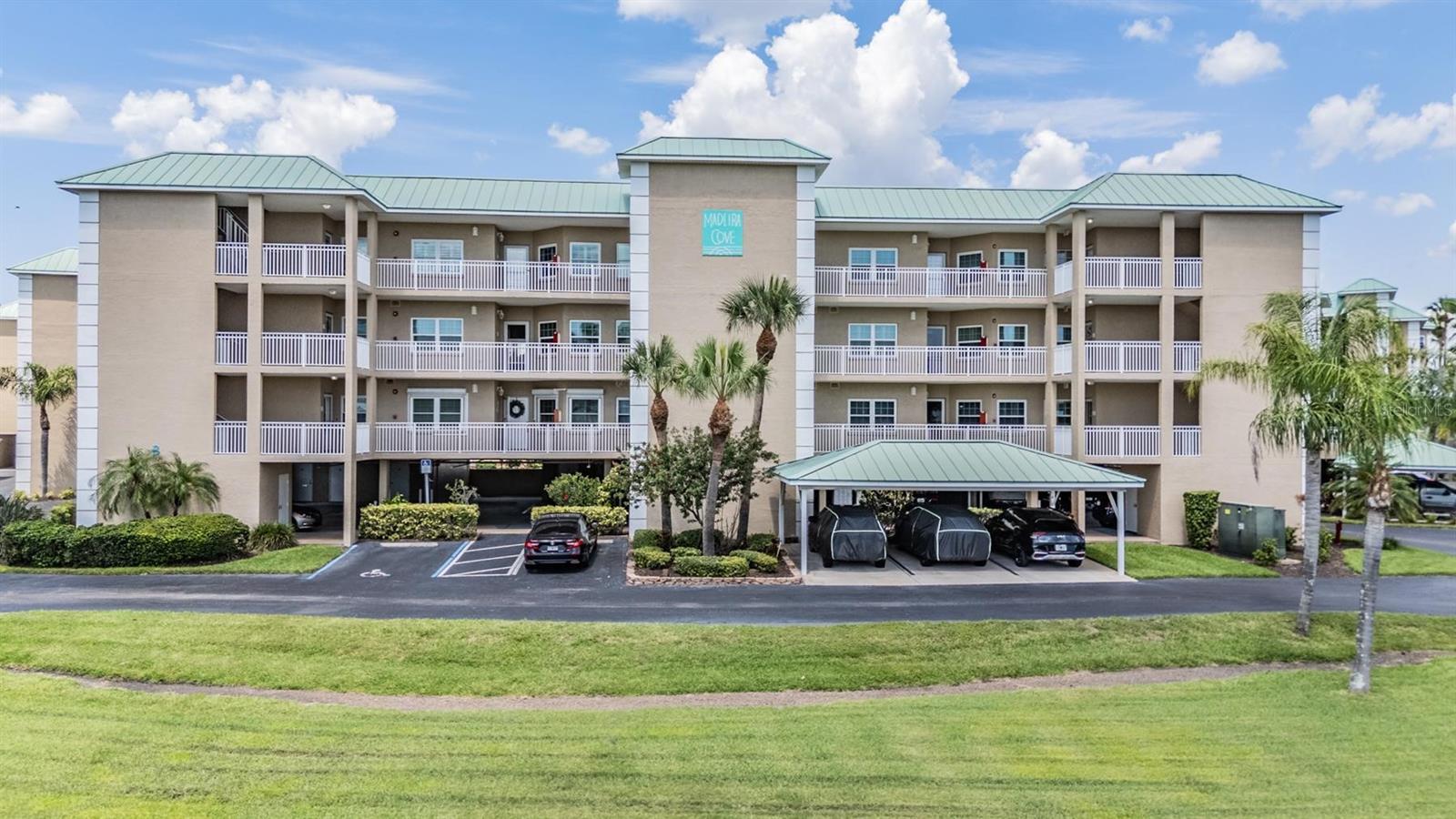 Live the coastal dream at Madeira Cove! This beautifully maintained 2-bedroom, 2-bath waterfront condominium offers an unbeatable blend of comfort, style, and vibrant coastal living. Located directly on Boca Ciega Bay with intercoastal waterway access to the Gulf of Mexico, this rare gem includes a dedicated 20’x40’ boat slip with a 20k lift (installed in 2021)—perfect for boats just under 40 feet! Inside, you’ll find a thoughtfully designed split-bedroom floor plan with tasteful updates. The updates include hurricane impact double-pane windows, plantation shutters, a wet bar, and custom closet built-ins. In the kitchen you will find granite counters, a farmhouse sink, double ovens, stainless steel appliances, stone backsplash, and under-cabinet lighting. The washer & dryer (2/22), refrigerator (4/22), and new A/C (3/24) add even more value. Step out to your covered balcony and enjoy breathtaking sunsets, wildlife watching, and even front-row seats to holiday fireworks—all from the comfort of your own home. Enjoy courtyard and waterfront views, a dedicated garage parking space, and community perks galore. Madeira Cove offers a secure, fiscally responsible, and aesthetically maintained setting with EV charging stations, clubhouse, fitness center, fishing and boating docks, grills, and a sparkling pool. The concrete block building includes elevator code access, locked stairwells, and surveillance cameras for peace of mind. No short-term rentals, but it’s pet-friendly! This boater's paradise is just steps from ROC Park, Publix, and Madeira Beach, with John’s Pass Village, Fort DeSoto Park, and local eateries just down the road. Embrace community spirit with water aerobics, book clubs, holiday gatherings, and social events year-round. Watch dolphins and manatees, fish off the dock, kayak the bay, or just relax and take in the natural beauty of sunrises over the water and sunsets from your own unit. This is not just a home—it's a lifestyle. Furnishings, TVs, and fully stocked kitchen convey. Welcome to coastal living, redefined. This condo is priced to sell. Schedule your showing today!