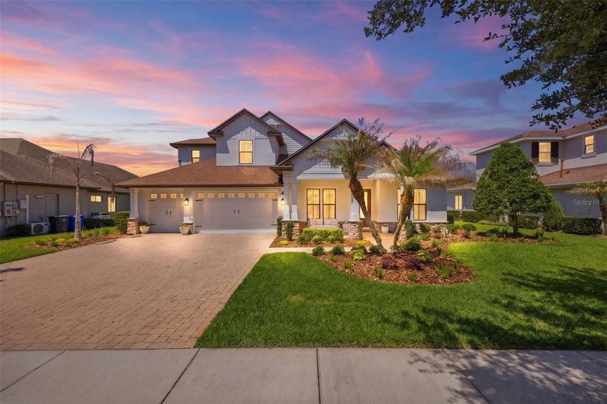 Located in the exclusive gated community of Chapman Crossing within FishHawk Ranch, this grand pool home offers an unparalleled living experience. The residence features a versatile floor plan including five bedrooms with the primary suite and two guest rooms on the main floor, a dedicated office, a formal dining room currently utilized as a sophisticated bourbon room, and a second story offering a bonus room with two additional guest rooms and a full bathroom. The interior is complemented by new designer lighting fixtures and professional 2026 landscaping that enhances the over quarter acre lot. The gourmet chef’s kitchen was nicely updated in 2023 with high end quartz countertops extending to the bar area, a new backsplash, sink, and faucet, while 2025 additions include a new microwave and dishwasher. All three bathrooms have been meticulously updated with new toilets, faucets, and hardware, including new tub and shower fixtures and designer lighting in the primary bath. Major mechanical systems ensure total peace of mind with two new HVAC units installed in 2025, 2026 pool overhaul with new pump, electrical panel, and four new lights for the automated saltwater pool and spa, 2024 upgraded large garage door, 2014 roof. The expansive outdoor oasis is designed for year-round entertaining, featuring an 8 foot triple slider that disappears to reveal a professional grade outdoor kitchen with a recently professionally serviced grill and exhaust plus a covered dining area with a spa like green wall. From the primary retreat with private pool access to the rustic wood beams and custom molding, this premium home combines modern efficiency with the resort style amenities and award winning schools of FishHawk Ranch.