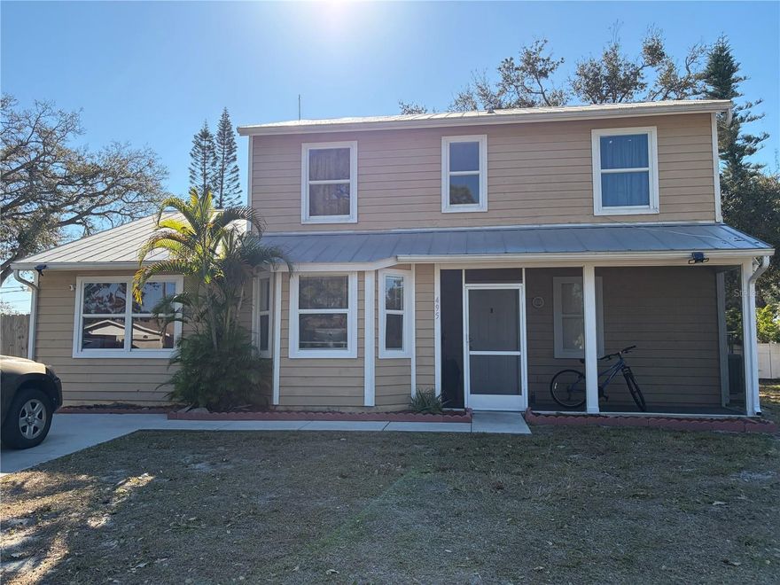 Welcome to your South Venice opportunity! This spacious 4-5 Bedroom, 2-Bath home  sits on an extra-large lot with plenty of room for a future gaarage, workshop, RV, boat and all your toys. The property also includes a large storage shed - perfect for tools, equipment or seasonal storage. No HOA fees add to the appeal and flexibility of ownership. Enjoy peace of mind with a metal roof and newer air conditioner, while the  heart of the home feaures a huge family room ideal for gatherings, entertaining, or creating your own living space. Step outside to an expansive screened lanai..a perfect spot to enjoy the beautiful Florida weather. The property is located in an X flood zone, offering more favorable flood inssurance considerations for buyers. Situated in a great South Venice neighborhood, this home offers endless possibilities and room to grow. Don't miss this rare find with space,  functionality, and potential!