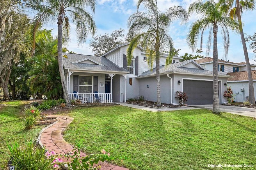 Welcome home to waterfront living in Gates Creek! Offering over 2,000 square feet of air-conditioned living space, this 3-bedroom, 2-bath, split-floorplan home is designed for easy, low-maintenance Florida living with tile flooring throughout the main living areas. The southern exposure fills the home with natural light and showcases long water views and a natural boundary, with only one direct neighbor and a neighborhood park conveniently located right next door. The fully updated eat-in kitchen features shaker-style cabinetry, stainless-steel appliances, granite countertops, and a raised breakfast bar for additional seating. A formal dining room provides the perfect space for entertaining family and friends. The first-floor primary suite offers a spacious walk-in closet and an expansive ensuite bath with garden tub, separate shower, and dual vanities, (including one with a separate entrance that can function as a powder room). Enjoy Florida outdoor living at its finest on the enclosed, single-panel screened lanai (2021) overlooking the water. Additional highlights include a new roof (2018), no CDD fees, and very low HOA fees. Ideally located just 2 miles from I-75, with quick access to Costco, Lakewood Ranch, multiple golf courses, UTC shopping and dining, and only 17 miles to the Gulf beaches and Anna Maria Island.