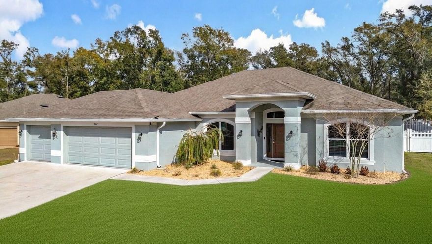 This Executive 1/2-acre, 4-BR Home + Office  features well over $100K in major upgrades to the original Build--making this home a must-see, especially in this price-range! Dollar-for-Dollar one of Best Buys in this Zip-code. . Many Quality Upgrades include: extended-roof covering oversized Lanai-Lounge area, Screen-covered (14'x28') Salt-Water Pool with BR & Bath exits to Pool-lounge area, Wood-grain Porcelain Floors through the entire home, Upgraded Appliances including Induction-Range with Convection-oven and Air-Fry technology, Surround-sound technology & speakers in Great-room provide 'theater-sound' experience, Double-Bathroom dual-sinks with ensuite walk-in closets expanded kitchen counters, 4-large bedrooms, plenty of closet storage 'ring' doorbell security, Fenced-yard with double-gate for RV parking, fully cleared 1/2-acre lot with fenced dog-run, on private cul-de-sac, with 3-car garage & epoxy floor.  Don't delay--put this one on your 'must-see' list today.