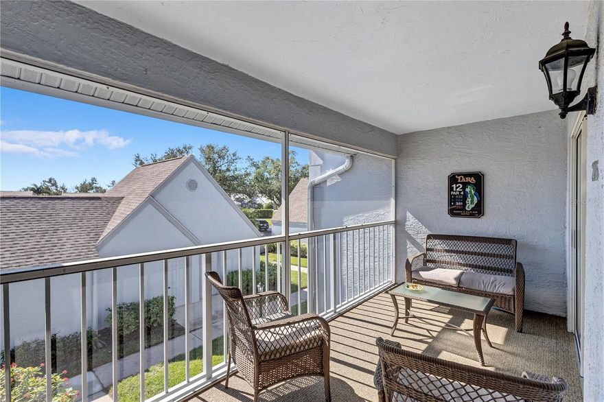 Live the Florida Country Club Lifestyle for Less!
Welcome to 6713 Stone River Rd 205, a meticulously maintained 2-bed, 2-bath, 1-car garage condo in The Verandas at Tara. This is your chance to own a piece of paradise with an unparalleled value proposition: a deeded golf membership to Tara Golf & Country Club, saving you thousands annually on championship golf and exclusive amenities!
Step inside this spacious and quiet 2nd-floor unit, offered partially furnished for your convenience. Enjoy breathtaking, million-dollar views of the fairway tees from your eat-in kitchen or the expansive, glass/screen-enclosed lanai. This versatile space can seamlessly expand your living area or become your private sunroom, offering serene treed golf course vistas. Vaulted ceilings and a spacious kitchen with solid wood cabinets create an open feel. An additional screen-enclosed front lanai provides another peaceful spot to savor the morning sun.
Beyond your doorstep, discover resort-style living. You're just steps away from the large heated community pool! The Tara Golf & Country Club boasts an 18-hole championship golf course (recently renovated with $1.5M!), a state-of-the-art exercise facility, hot tub, sauna, heated lap pool with a concession stand, Har-Tru tennis courts, bocce ball, and pickleball coming in 2025! The magnificent Tara Clubhouse offers fine dining, a grill room, a driving range, a putting green, a pro shop, and a very active social calendar featuring regular entertainment.
Recent updates include AC (2019), Water Heater (2019), and Roof (2018). The Total Area is 1,385 SqFt. Tara Reserves and The Verandas at Tara are financially sound associations.

Enjoy million-dollar picturesque views from your screened and glass-enclosed lanai (the first-floor units don't give you this view) and maintenance-free living in a secure, beautifully manicured community. With low HOA fees and no state income tax, this is the smart play for snowbirds & sunbirds, investors, or year-round golfers.

Priced below market and ready to move in — see it today before the snowbirds and sunbirds return.

Highlights:
 • DEEDED GOLF MEMBERSHIP is a True Value!
 • Washer/dryer in unit!
 • Heated community pool, Har-Tru Tennis, Pickleball, Gourmet Clubhouse Dining, Bocce, Driving Range, Putting Green, Activities and Entertainment Daily, and much more.
 • Just 20 minutes to beaches and SRQ Airport
 • No CDD fees!

Motivated seller – bring your best!   Golf where you live. Live where you golf!  ... and you're one of the closest condos to the large heated community pool!

AC 2019.  Water Heater 2019.  Roof 2018.  Tara Reserves are financially sound.

This condo is the best value in the Bradenton/Sarasota area. HOA provides water, sewer, and internet/Cable.  

You can buy a home anywhere, but you can't buy a lifestyle. Come to Tara and live the Florida Country Club lifestyle at its best.