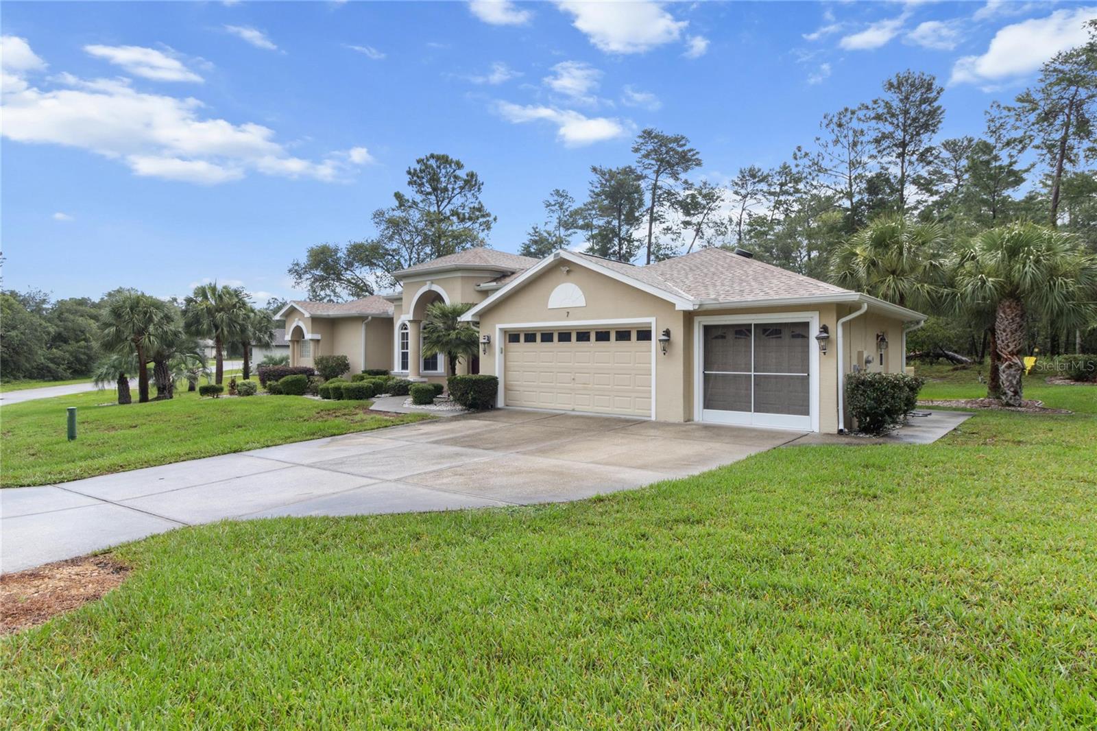 What a DEAL in Sugarmill! It’s a wonder on Floribunda. You are sure to love this immaculate 4/3/3 with a pool (and office) in Oak Village. This home has been so well kept by its original owner, that its hard to believe it isn't new. A highly desirable Royal Coachman build is elevated with custom touches throughout. One of my favorite features of this house is in the back pool area (featuring custom concrete block arches that are screened in. Inside you will find granite countertops, beautiful large format tile and custom cabinets. NEW A/C AND NEWER ROOF! Outside feels like a clean, upkept tropical oasis with the added benefit of a greenbelt that will never be built on just behind the house. Another HUGE bonus is the fact that this home sits on a double lot (right in the middle) and it makes the yard feel huge. Near by there is so much to do and see. There are many trails, boarding and training locations all around. There are some awesome local fishing spots to explore, great biking trails and bird watching sanctuaries near by. You will be close enough to the water to enjoy and far enough away to be safe (HIGH AND DRY). Don't miss scallop season. Some of the best fishing in the world can be found in our rivers, lakes and bays. You can catch a bass, crappie, trout, red fish, snook, grouper, mackerel, black sea bass and scallops.... all on the same trip. Bring your pole, goggles, scallop bag and more to stay busy year round. There are plenty of fantastic options when it comes locally owned cuisine and shops that are sprinkled throughout the area. Citrus County will be a joy to visit and certainly worth a second look! Also, the centralized location makes for a short trip to Ocala (HORSE CAPITAL OF THE WORLD), Gainesville, Tampa, St.Pete, Orlando and the rest of the beauty that Central Florida has to offer. Citrus County has 9 public and 5 private golf courses for your playing pleasure. Among those courses is the world renowned Black Diamond and the recently built Cabot Farms. All courses are a short drive away.