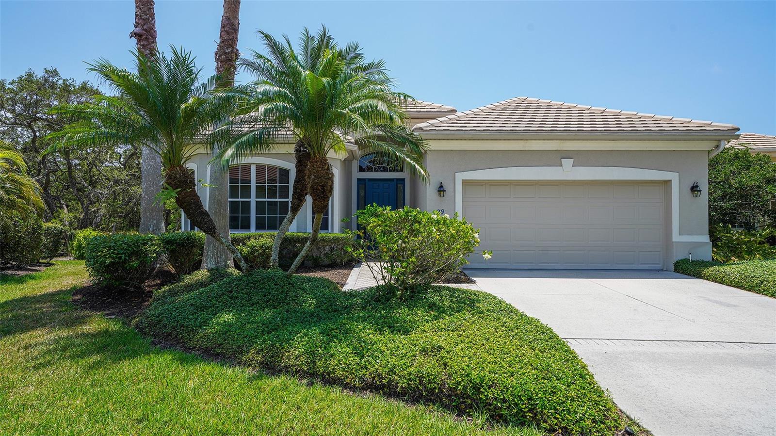 PRICE IMPROVEMENT! Inquire about INCENTIVES! Don't miss this chance to belong to this Top Rated Country Club! Welcome to "BISHOPS COURT" at The Oaks Preserve a MAINTENANCE-FREE gated neighborhood where the streets are lined with canopy trees, rich lush fauna is all abound and wonderful memories begin! This comfortable 3 bedroom, 2 bath home was custom designed by the highly regarded builder Lee Wetherington! It is Move-In Ready, freshly painted interior, new carpets in the bedrooms and freshly cleaned and sealed grout. Once you enter the front door your eyes are drawn to a beautiful view of the magnificent Preserve that the home backs up to. A very private oasis on an oversized lot and with almost 2,200 square feet there is wonderful living space inside and out. As you explore you will find a great room with high 14ft ceilings, tile floors, lots of light and an open floor plan. The architectural details are not to be missed. The master bedroom is a very spacious retreat with two walk-in closets and a huge window giving a picturesque view of the nature behind. The master bath features a separate walk-in shower with a soothing over-sized tub. The floor plan offers room and privacy for residents and their guests. Open the sliding glass pocket doors and listen to the tranquility of nature come to life with amazing birds and wildlife. The pristine pool is perfect for laps and the spa is a delight after a long day of fun Club life. It is your very own tropical oasis. Entertain your friends or relax and enjoy a quiet evening with a tapestry of stars above.
The Oaks Preserve offers 24 hour gated security. Bishops Court residents also have use of the community pool & clubhouse and enjoy a quiet lifestyle among the 200 acres of lush natural beauty.
The Oaks Club is Sarasota’s finest golf and country club community, with numerous accolades. The amenities include 2 world class golf courses, 12 HarTru tennis courts, croquet court, new fitness center, 4 pickleball courts, heated junior Olympic sized pool, fine dining and an abundance of social activities.
You will live just minutes from the Legacy Bike Trail, a short drive to the nationally rated number “1” sandy beach on Siesta Key. Oscar Scherer State Park is just round the corner, cultural downtown Sarasota is 20 minutes away not to mention all the other activities and culture that the Gulf Coast living has to offer.
Club membership is required and available with either golf equity or social. The Oaks Golf and Country Club is the only country club in Central Florida to be named a Distinguished Emerald Club of the World.
Paradise awaits.