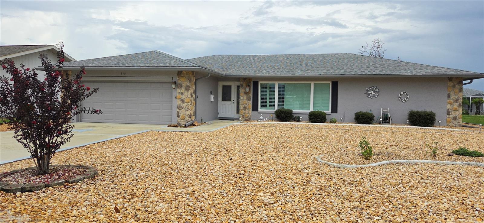 Professional photos to come 9/4/25. Welcome to Sun City Center, a vibrant 55+ community! This beautifully updated home is move-in ready and waiting for its next owner. From the zero-maintenance landscaping, fresh exterior paint, and new gutters, the curb appeal alone will impress. Step inside and you’ll find new(2020) windows with plantation shutters, plush carpeting, and a bright, inviting atmosphere. Enjoy the flexibility of a spacious family room paired with a bonus room, offering comfort and extra storage for your lifestyle. The two spacious bedrooms include walk-in closets and fully updated bathrooms for ultimate comfort. The stunning kitchen boasts granite countertops, stainless steel appliances, and a reverse osmosis water system—perfect for any home chef. Additional upgrades include new interior doors throughout, a new water softener, a power operated screen door for the garage, and the HVAC system replaced in 2020! Sun City Center offers an array of amenities, including golf courses, swimming pools, fitness centers, and a wide variety of clubs and activities designed for an active lifestyle. This home is priced to sell so schedule your private showing today!