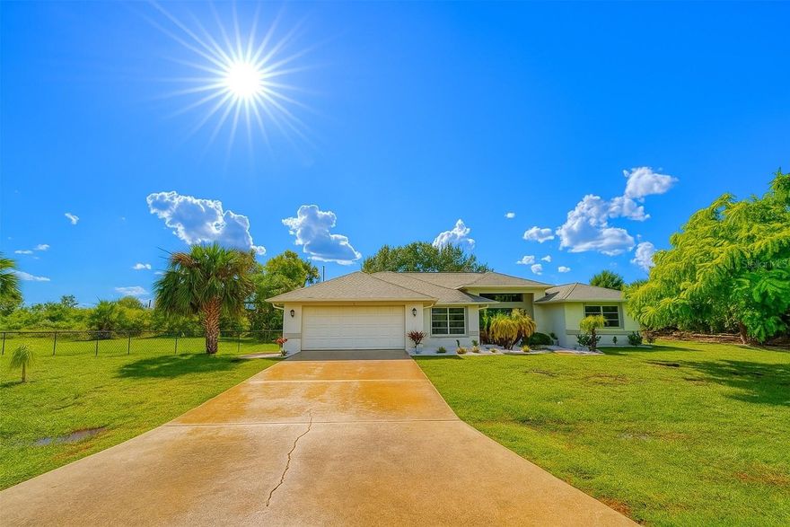 Annual, unfurnished rental AVAILABLE NOW! 3 beds/2 full baths, over 1900+ SQ FT with a 2-car garage. This home is situated on 3 lots and on a quiet street. Plenty of privacy and space! FENCED SIDE YARD FOR PETS (OWNER APPROVAL REQUIRED). Home has popular split bedroom layout, with great room, adjacent kitchen and formal dining room. Soaring vaulted ceilings in the great room features transom windows on front and rear to let in more light for a bright atmosphere! BRAND NEW GORGEOUS LEADED GLASS FRONT DOOR LOOKS LIKE SOMETHING YOU WOULD SEE IN A MILLION DOLLAR HOME! The kitchen has a breakfast bar and sliding glass doors that leads to the lanai. New roof in 2016, New AC in 2014, large master suite features A HUGE WALK IN CLOSET with window, ENSUITE BATHROOM WITH SPACIOUS SHOWER AND PRIVATE TOILET CLOSET. Other attributes of this custom home include pocket doors throughout home, vaulted ceilings, new ceiling fans throughout, large pantry, 17X30 COVERED AND SCREENED LANAI with access from master and guest bedrooms, spacious enclosed utility shed under truss, 2-car garage floor is painted and sealed and has an electric garage door opener plus exterior keypad entry. PUBLIC WATER & SEWER. The home is in the sought-after Manchester Waterway neighborhood, a central location to shopping and dining along with beautiful sunsets on nearby beaches that offer breathtaking views. CALL TODAY FOR THE FULL SCOOP AND TO SCHEDULE A PRIVATE SHOWING! COLDWELL BANKER REQUIRES CREDIT TO BE 680 OR ABOVE. CALL FOR FULL DETAILS!